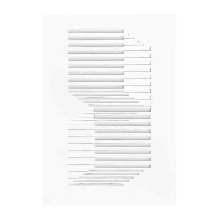 Relief taideteos shifted lines 14,8 x 21 cm - Off White - MOEBE