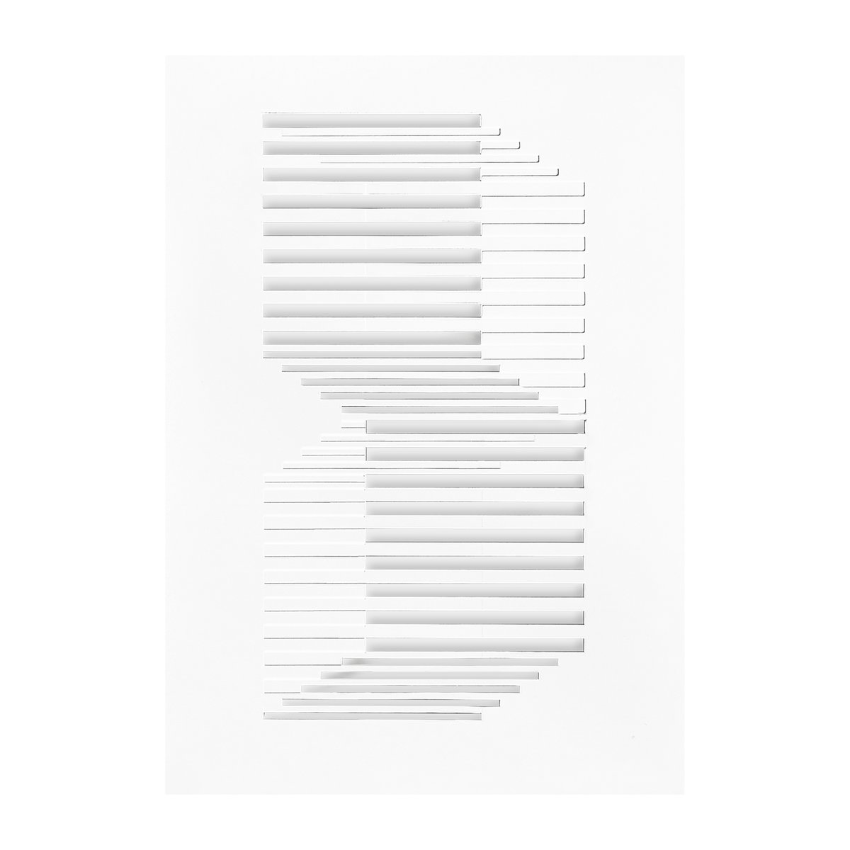 MOEBE Relief taideteos shifted lines 21 x 29,7 cm Off White
