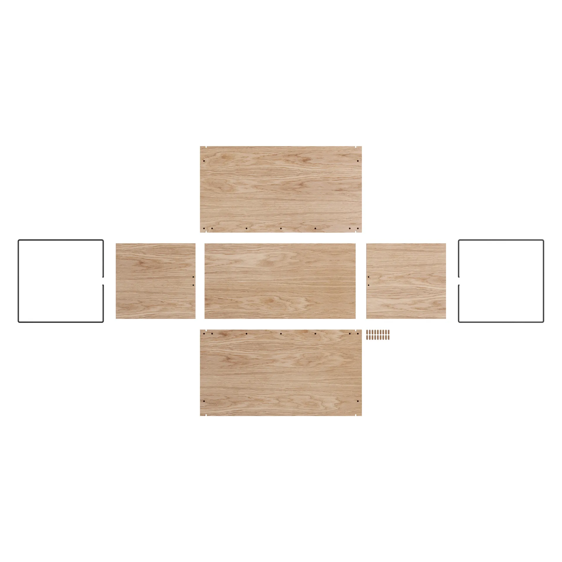 Säilytyslaatikko tammi 33 x 60 cm, Wood, black MOEBE