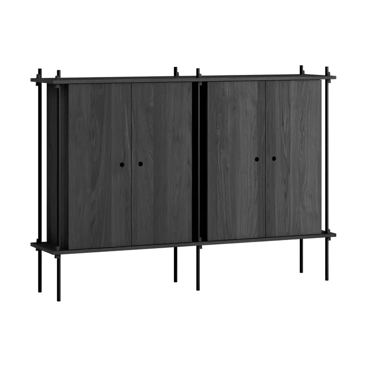 Shelving System Cabinet kaappi - Black, 163×115×35 cm, S.115.2.E - MOEBE