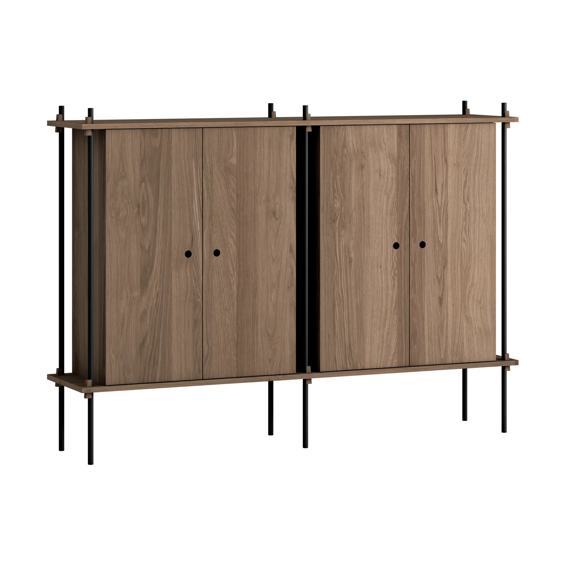 Shelving System Cabinet kaappi, Savustettu tammi-black, 163×115×35 cm, S.115.2.E MOEBE