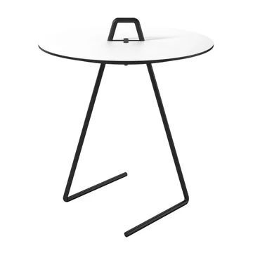 Siirrettävä sivupöytä Ø 45 cm - Black, White - MOEBE