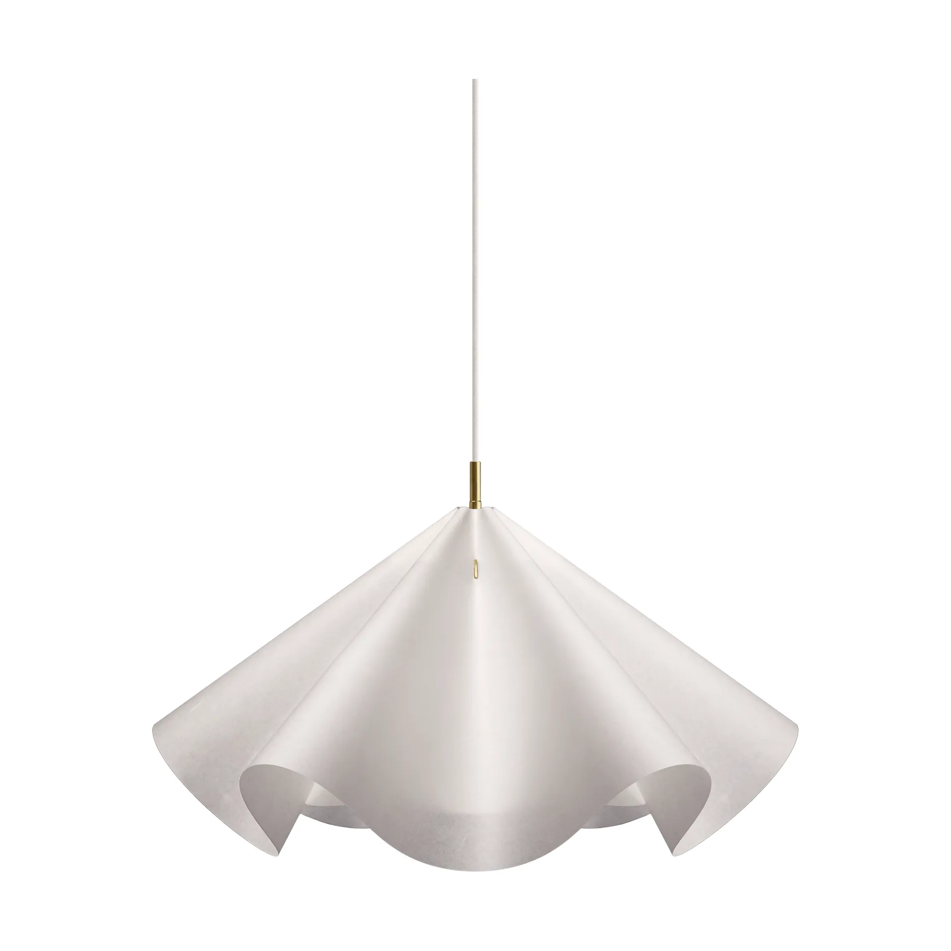 Sinuate riippuvalaisin, White-messinki, suuri Ø75x40 cm MOEBE