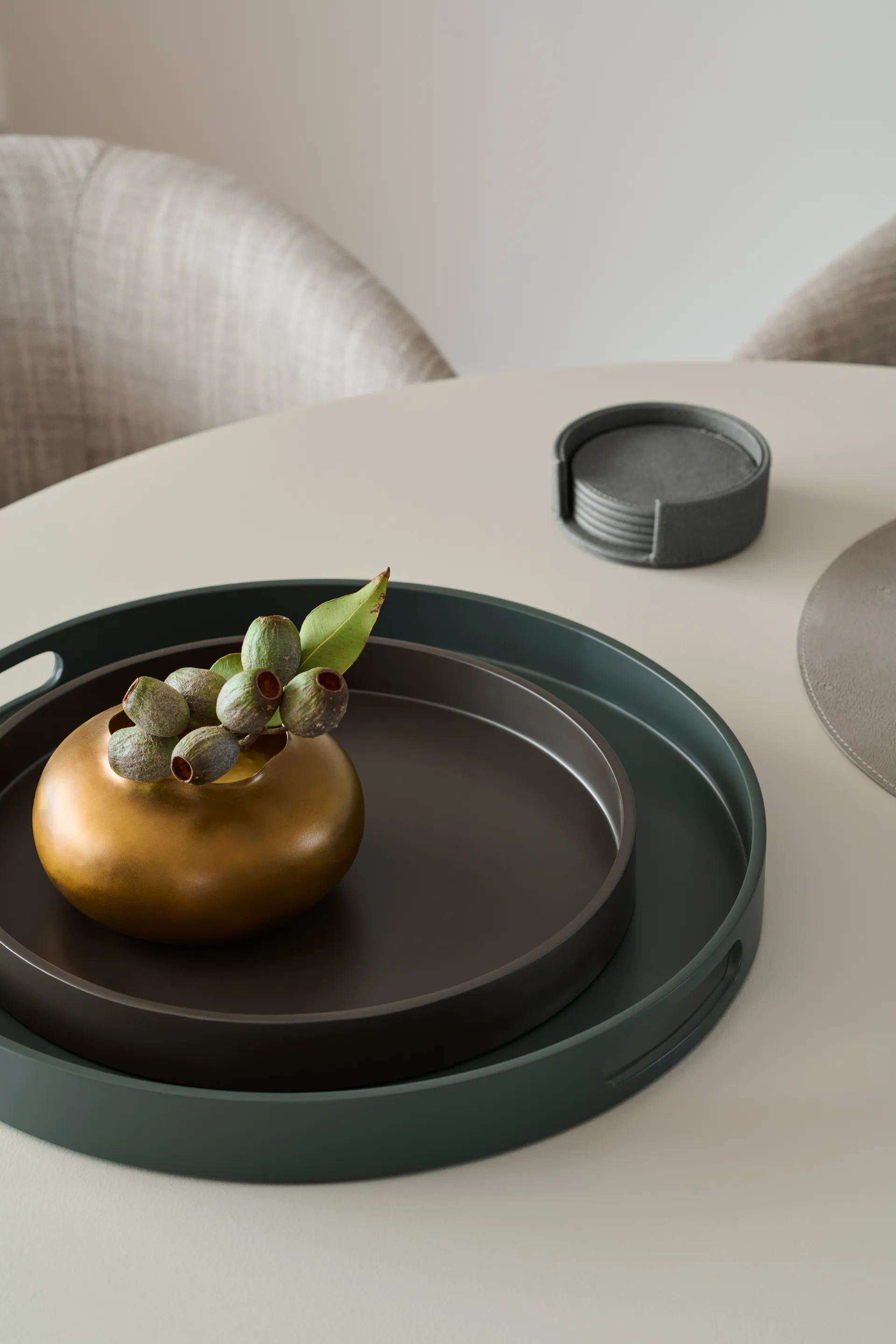 Sting lasinaluset Ø12 cm 6-pack, Antracit Mojoo