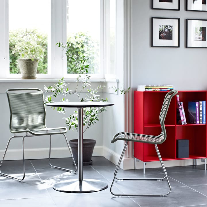 Panton One -tuoli, Black, ruostumaton teräs Montana