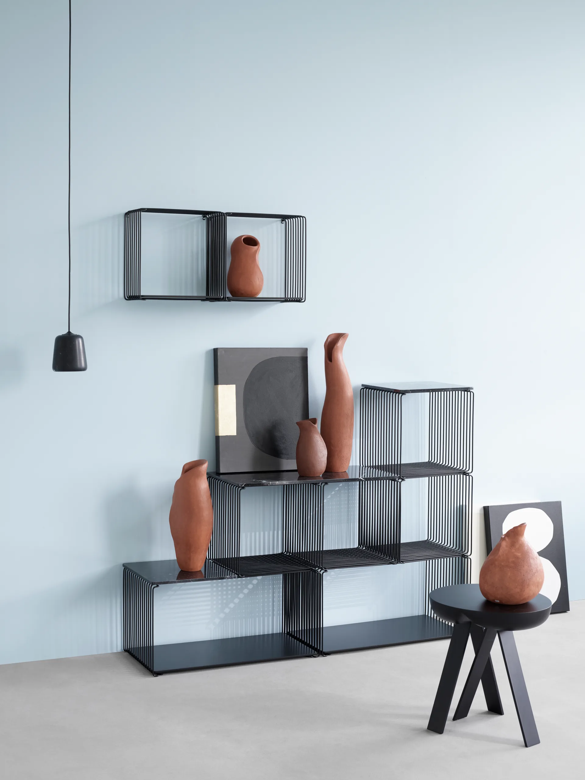 Panton Wire Extended hylly 70x34,8x34,8 cm, Black Montana
