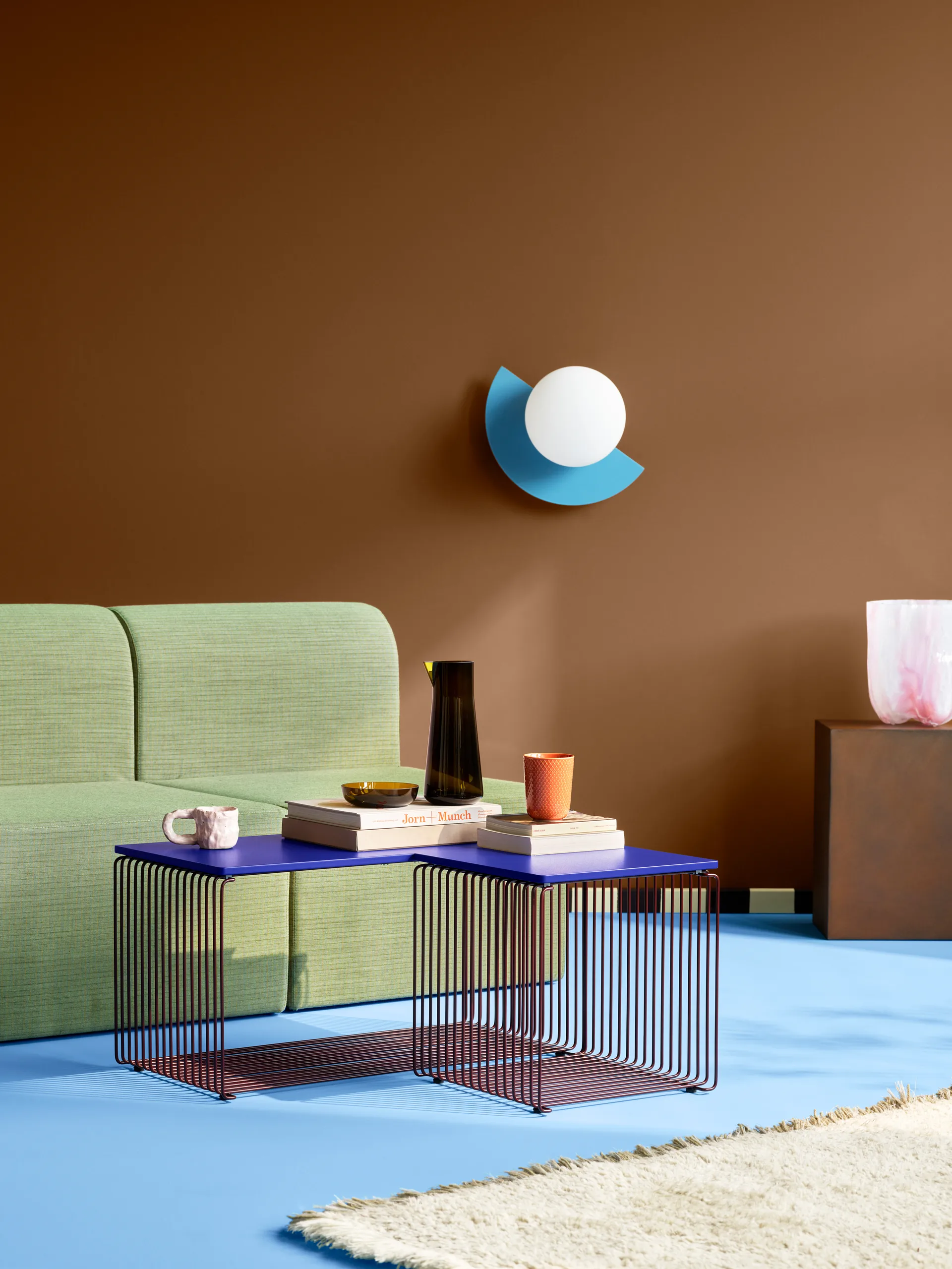 Panton Wire Single hylly 34,8x34,8x34,8 cm, Musta punainen Montana