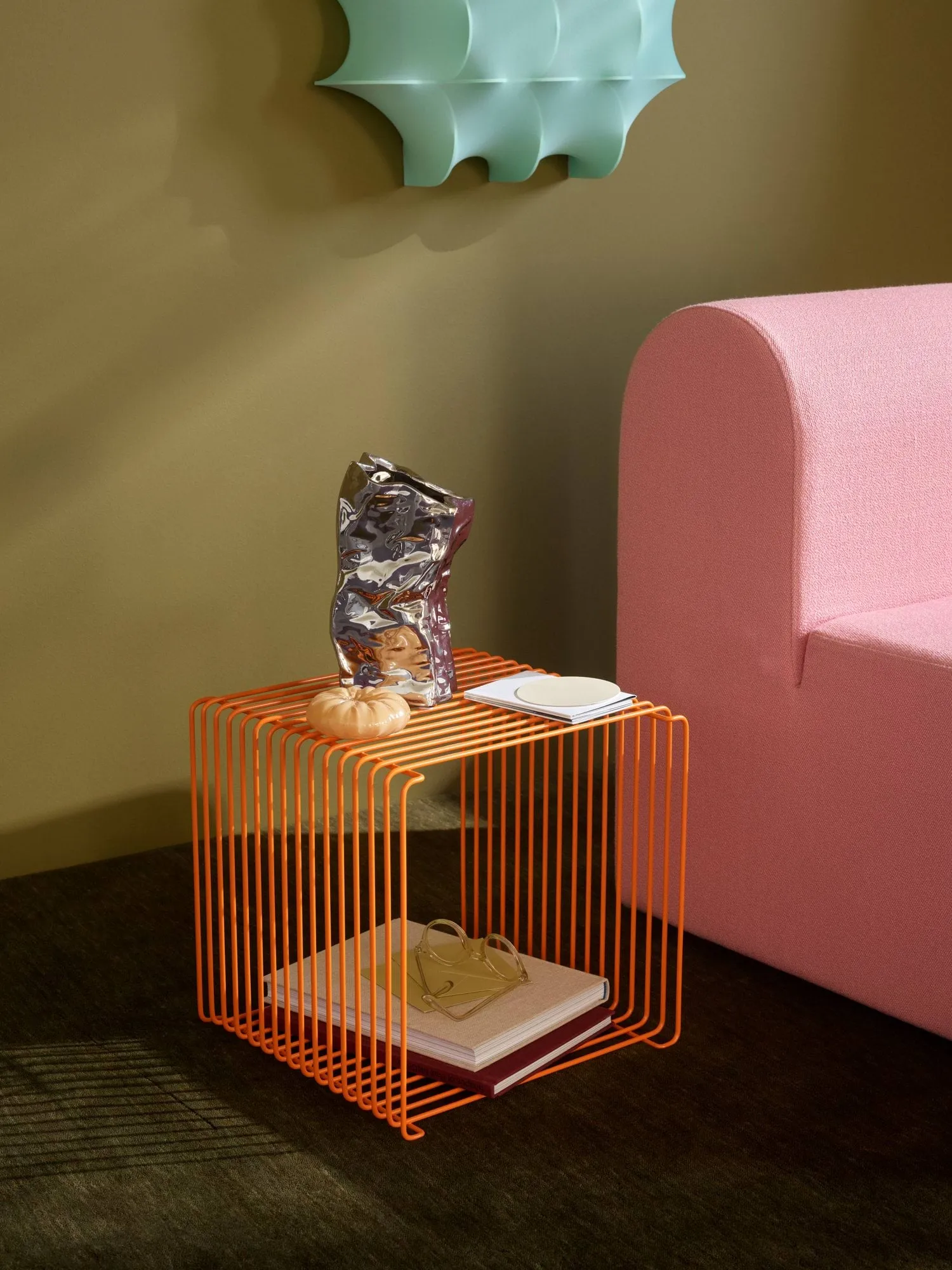 Półka Panton Wire Single 34,8x34,8x34,8 cm, Tangerine Montana