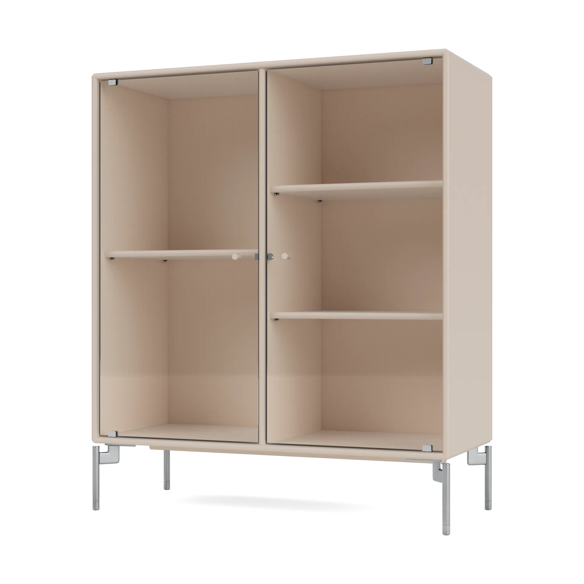 Ripple II vitriinikaappi 69,6x82,2x30 cm, Clay-jalat chrome Montana