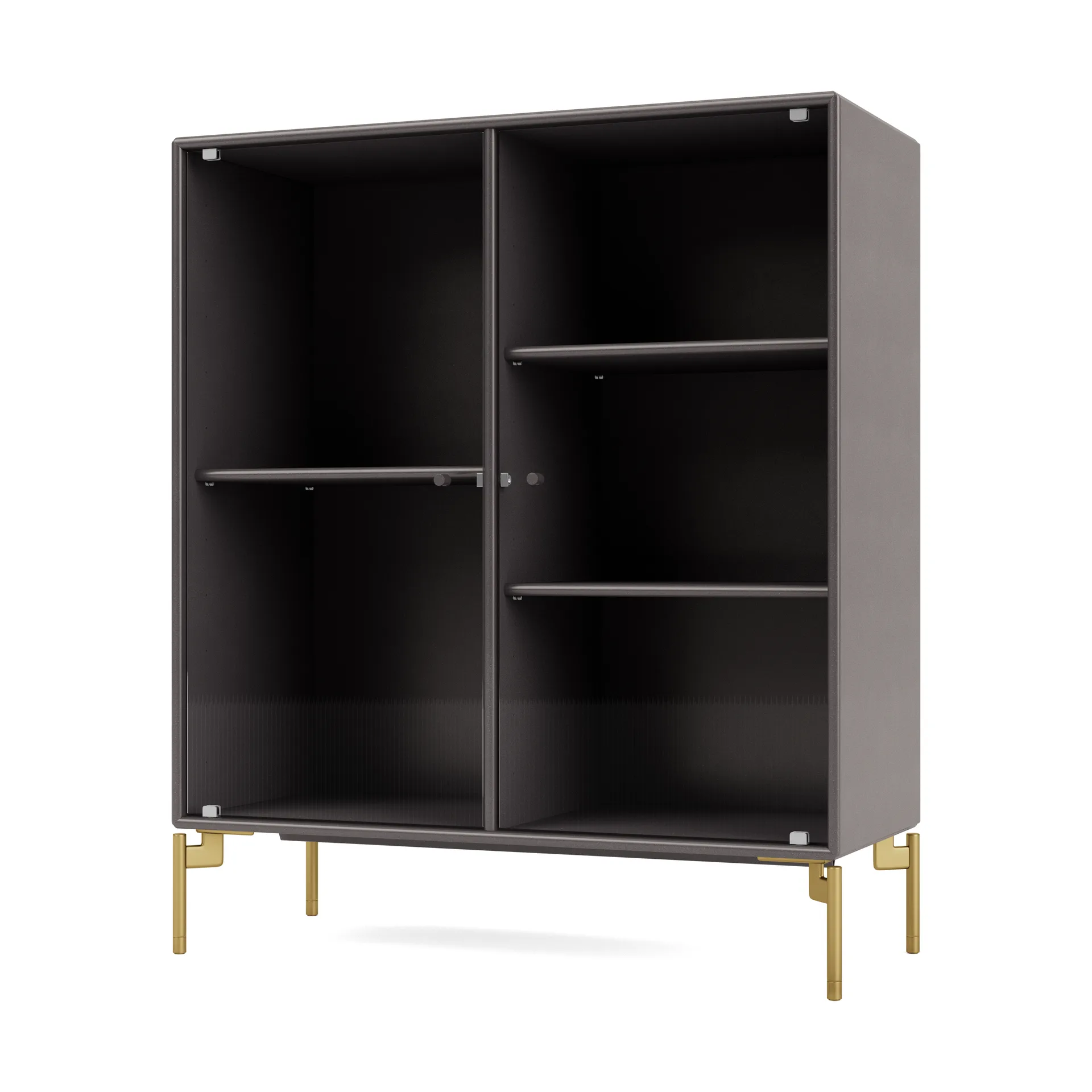 Ripple II vitriinikaappi 69,6x82,2x30 cm, Coffee-jalat brass Montana