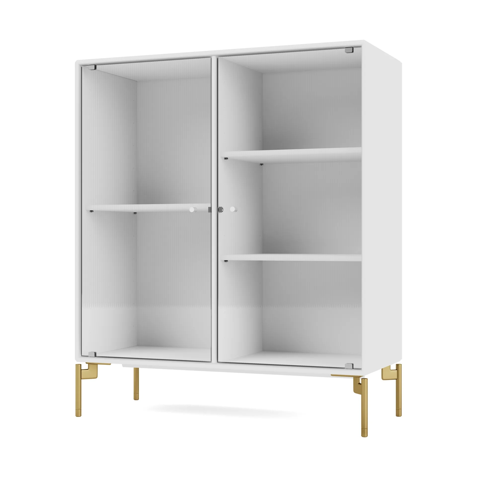 Ripple II vitriinikaappi 69,6x82,2x30 cm, NewWhite-jalat brass Montana