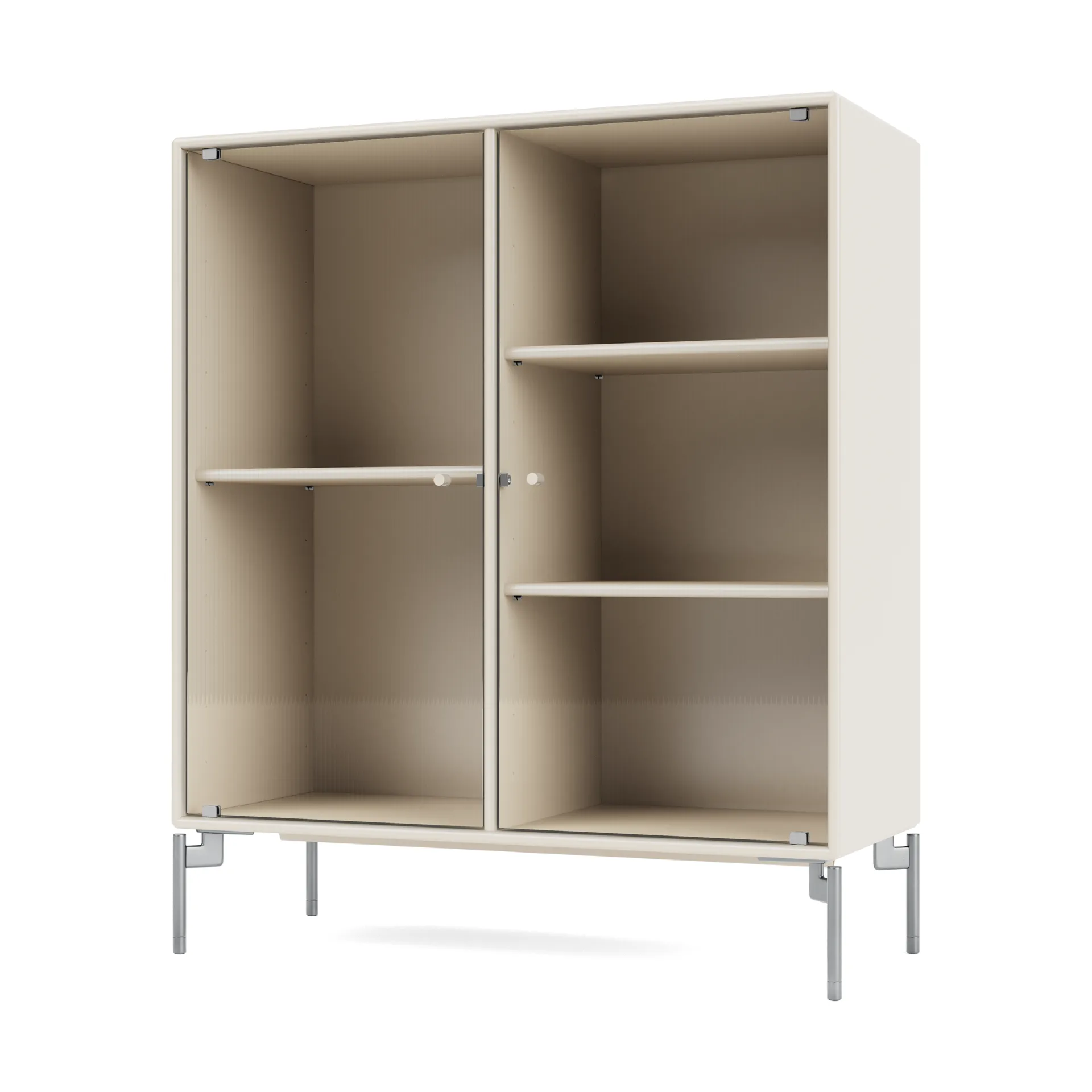 Ripple II vitriinikaappi 69,6x82,2x30 cm, Oat-jalat chrome Montana