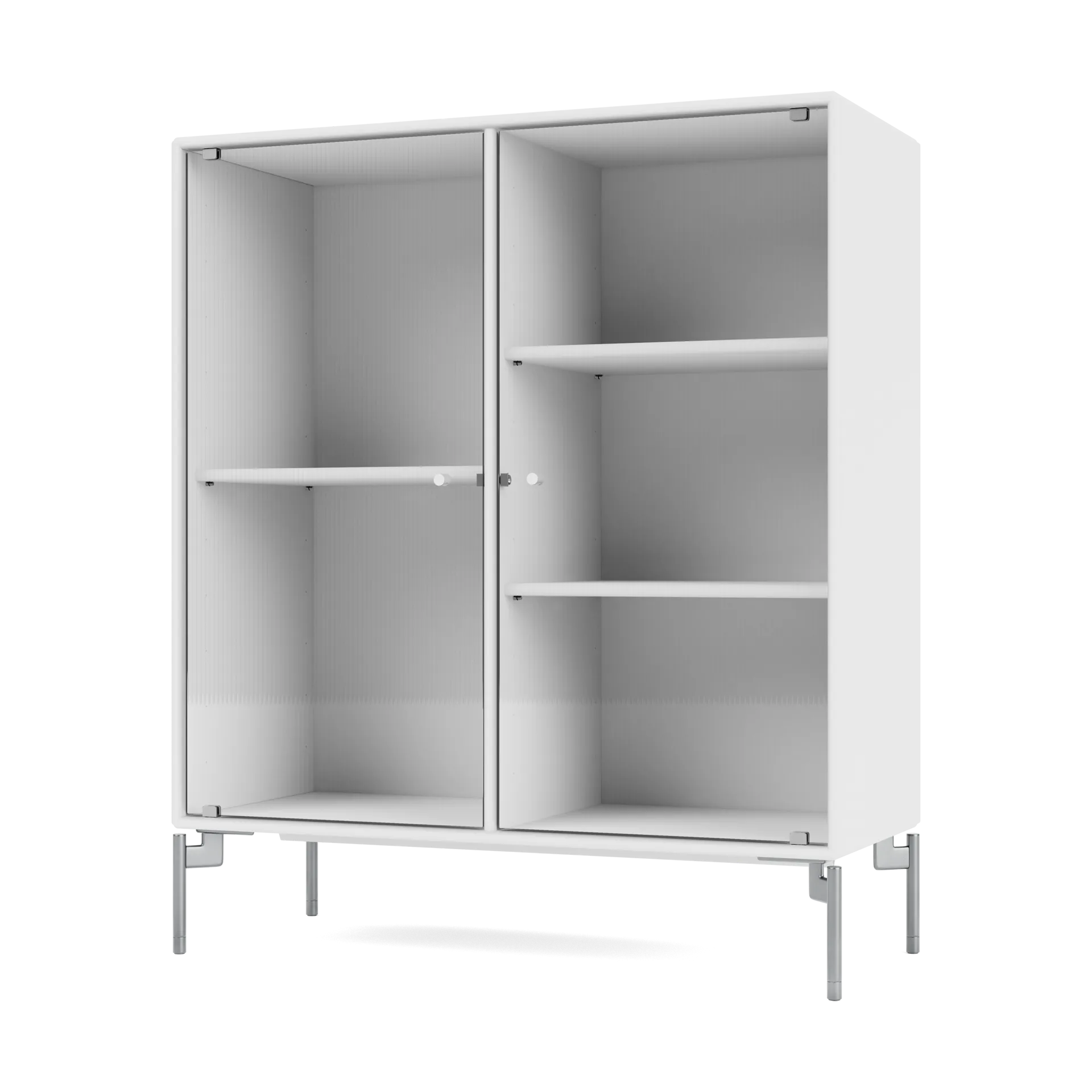 Ripple II vitriinikaappi 69,6x82,2x30 cm, Snow-jalat chrome Montana