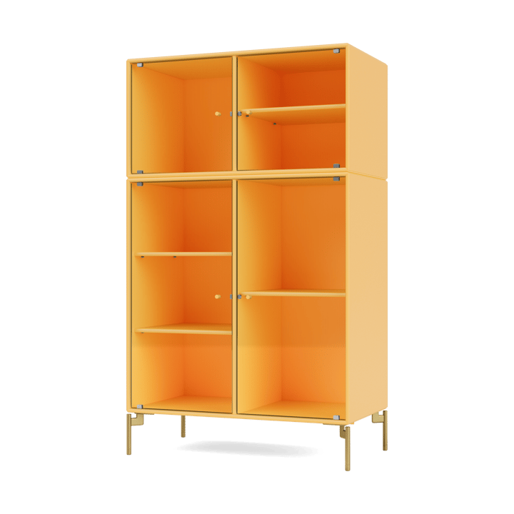 Ripple III vitriinikaappi 69,6x117,6x38 cm - Acacia-jalat brass - Montana