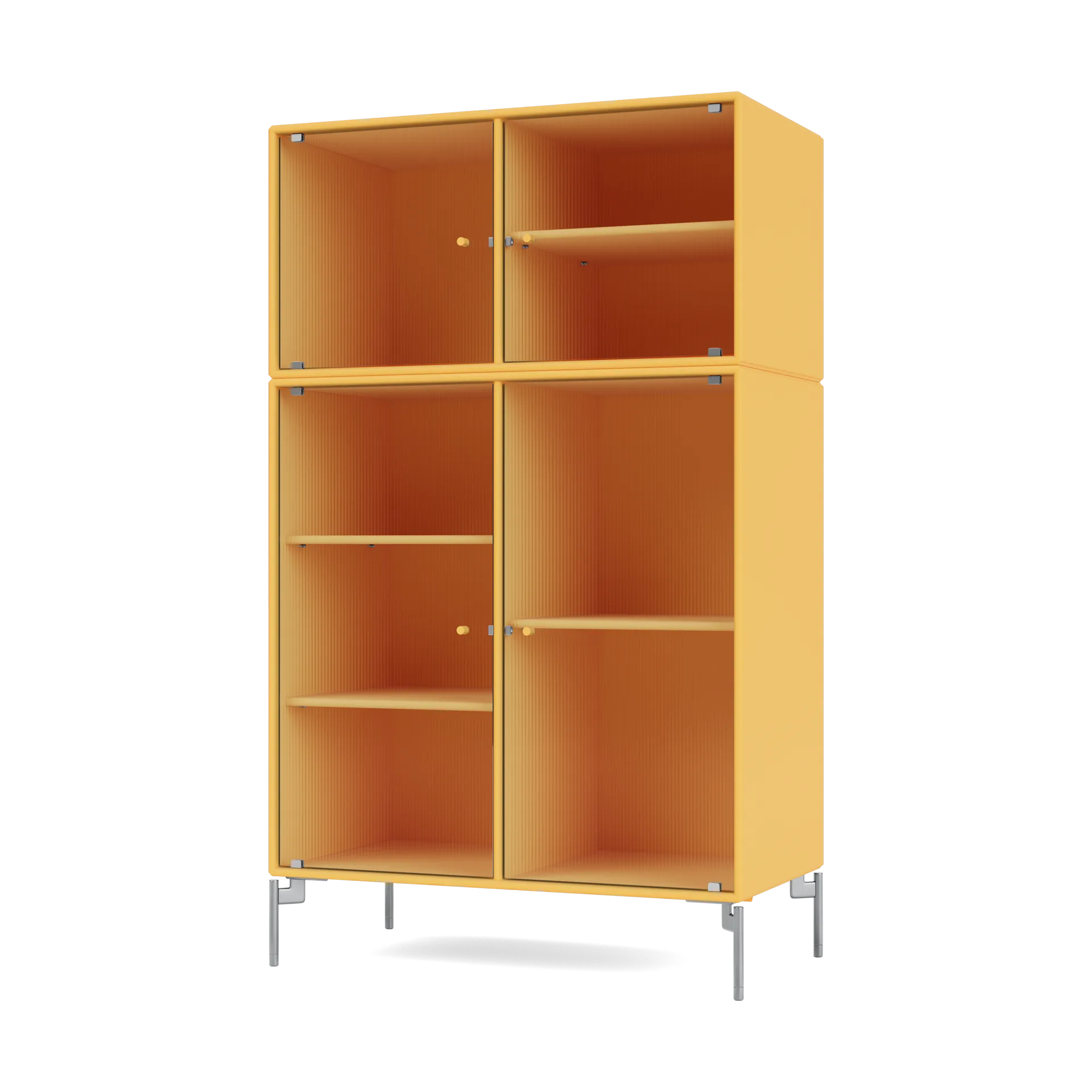 Ripple III vitriinikaappi 69,6x117,6x38 cm, Acacia-jalat chrome Montana