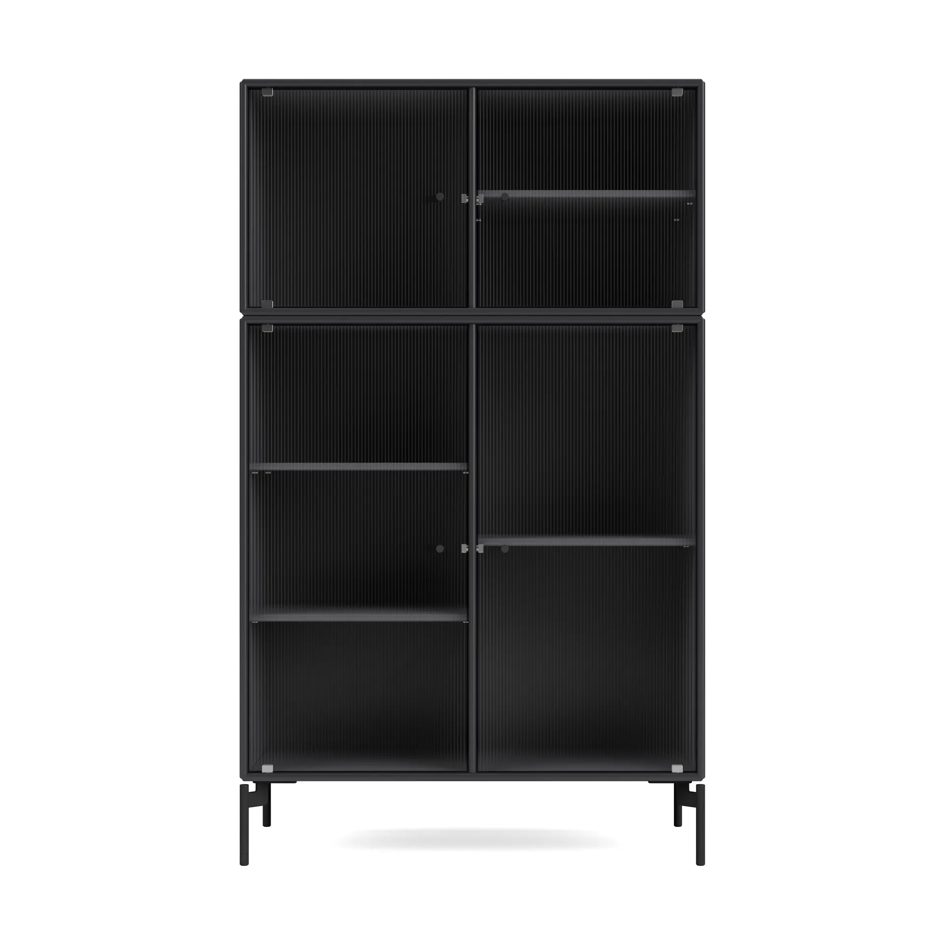 Ripple III vitriinikaappi 69,6x117,6x38 cm, Anthracite-jalat black Montana