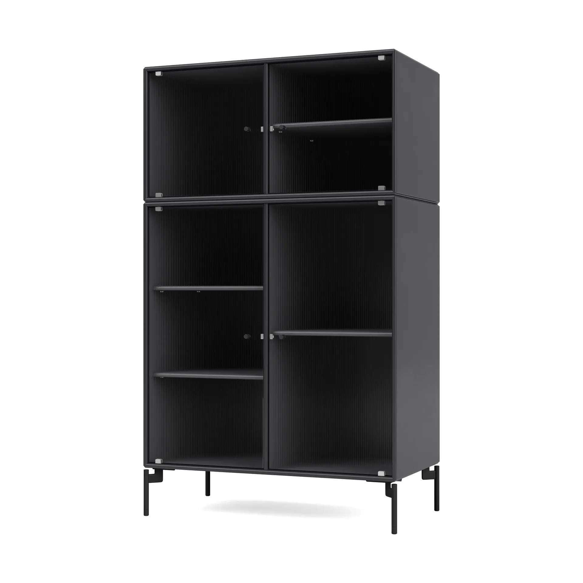 Ripple III vitriinikaappi 69,6x117,6x38 cm, Anthracite-jalat black Montana