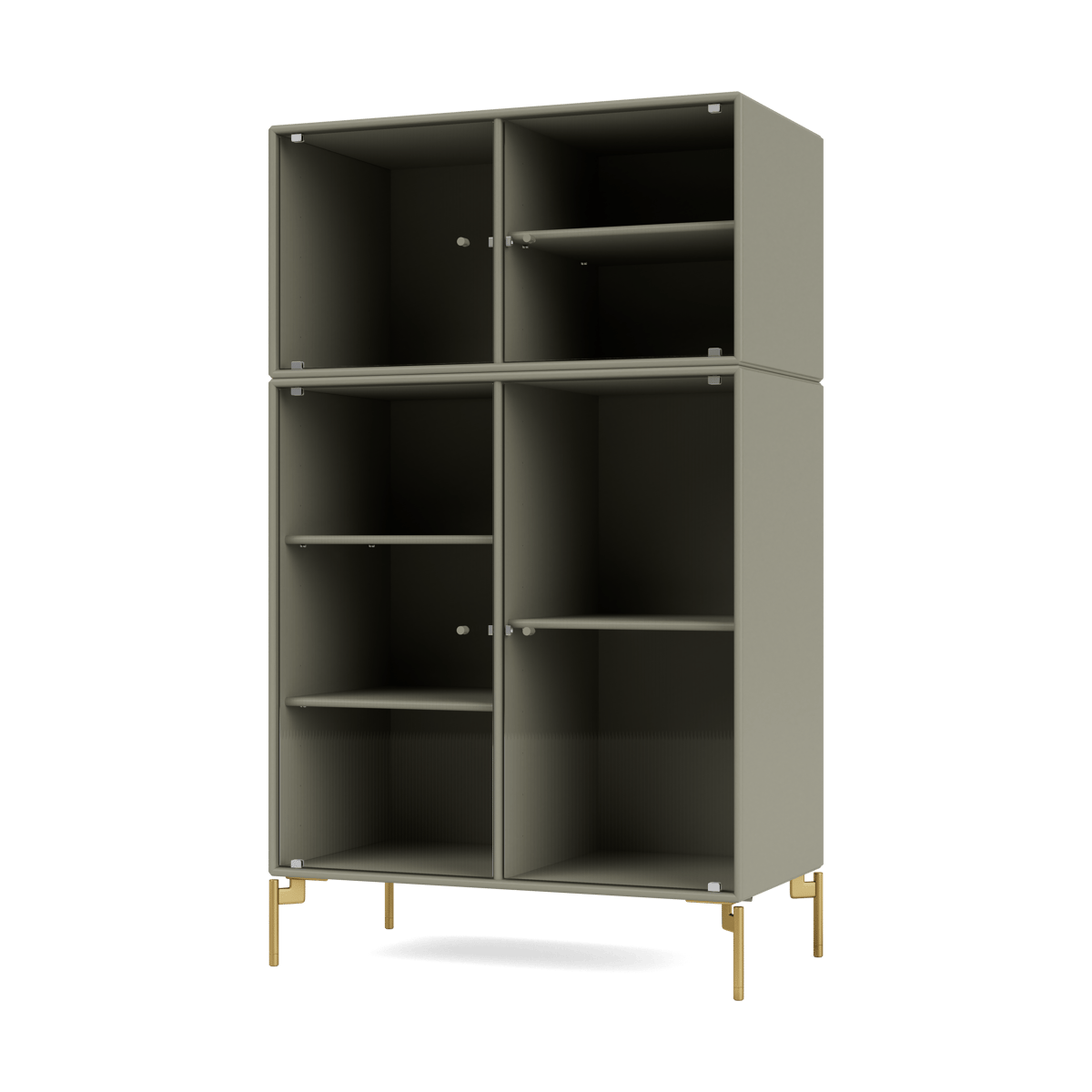 Montana Ripple III vitriinikaappi 69,6x117,6x38 cm Fennel-jalat brass
