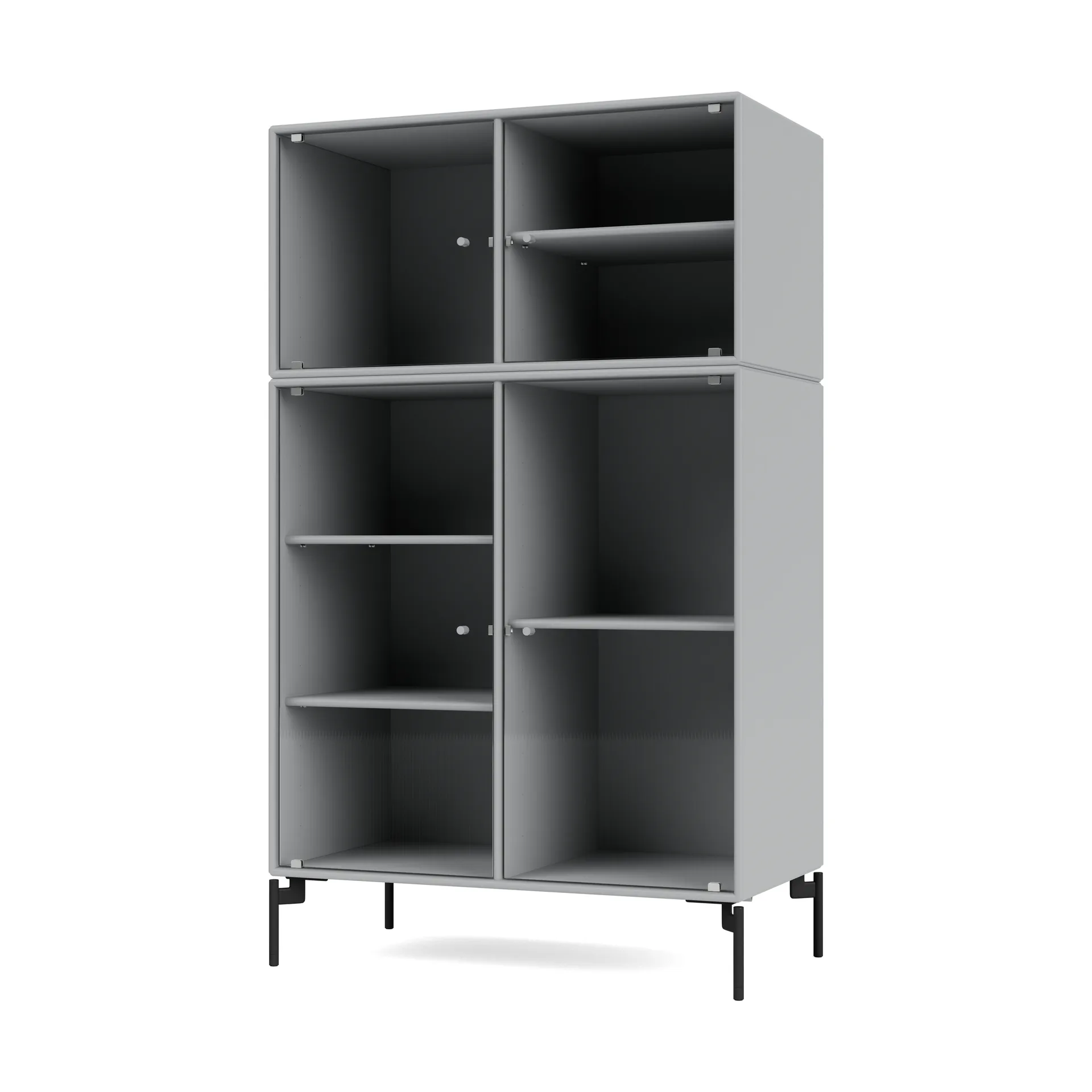 Ripple III vitriinikaappi 69,6x117,6x38 cm, Fjord-jalat black Montana