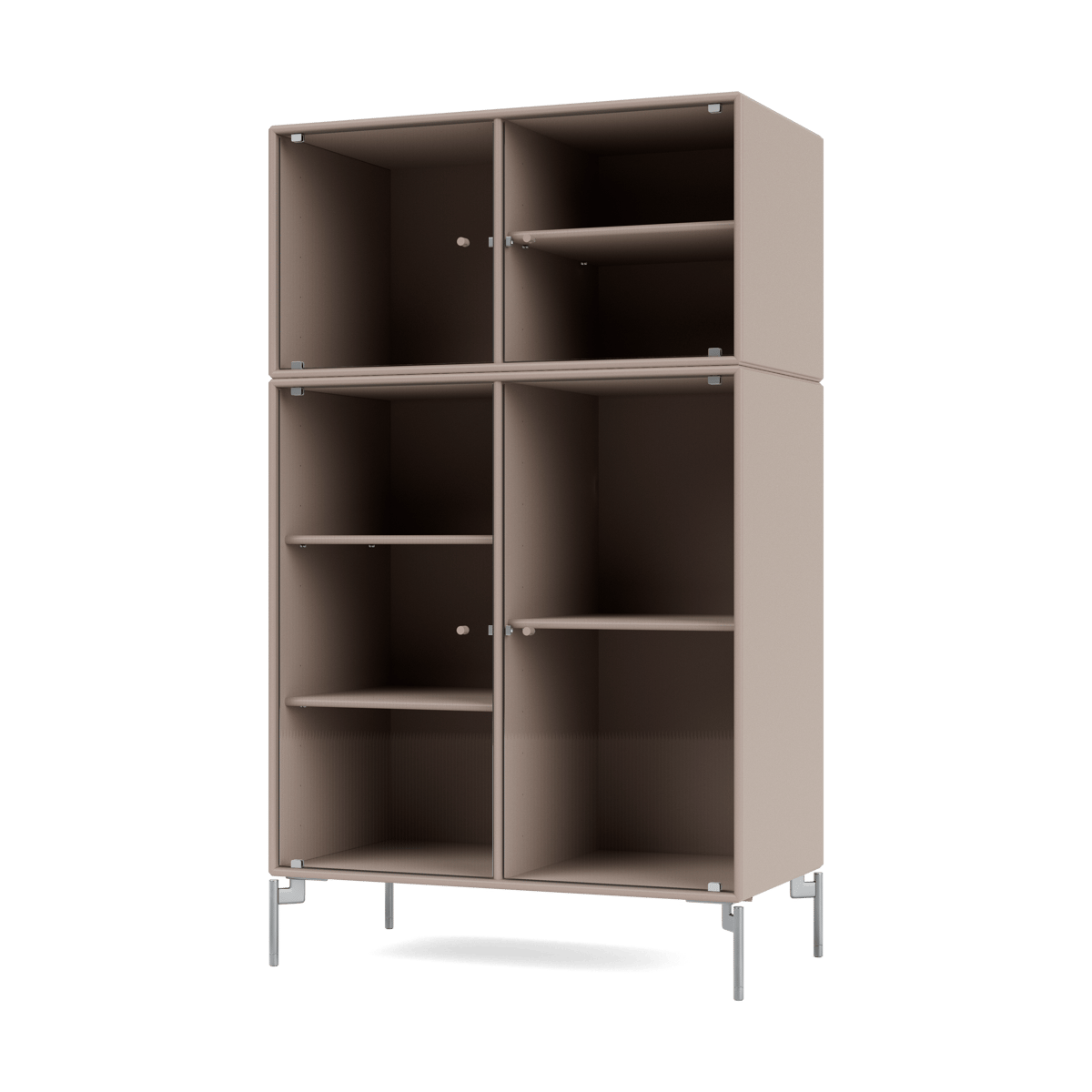 Montana Ripple III vitriinikaappi 69,6x117,6x38 cm Mushroom-jalat chrome