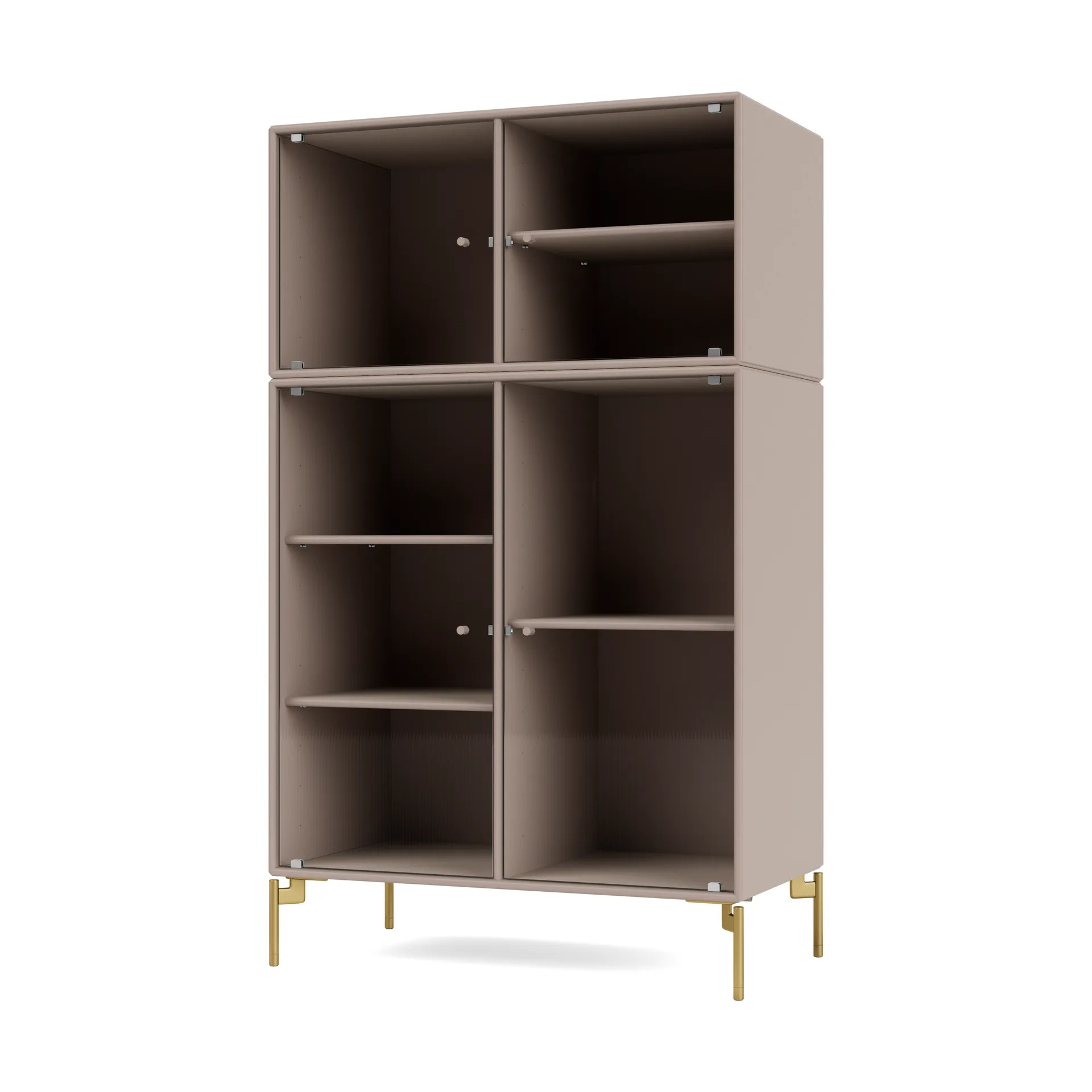 Ripple III vitriinikaappi 69,6x117,6x38 cm, Mushroom-jalka brass Montana