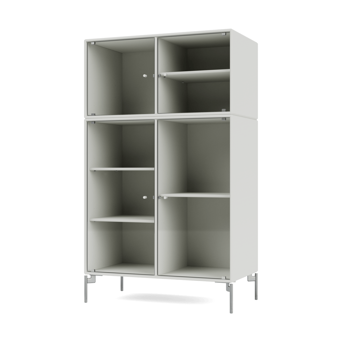 Montana Ripple III vitriinikaappi 69,6x117,6x38 cm Nordic-jalat chrome