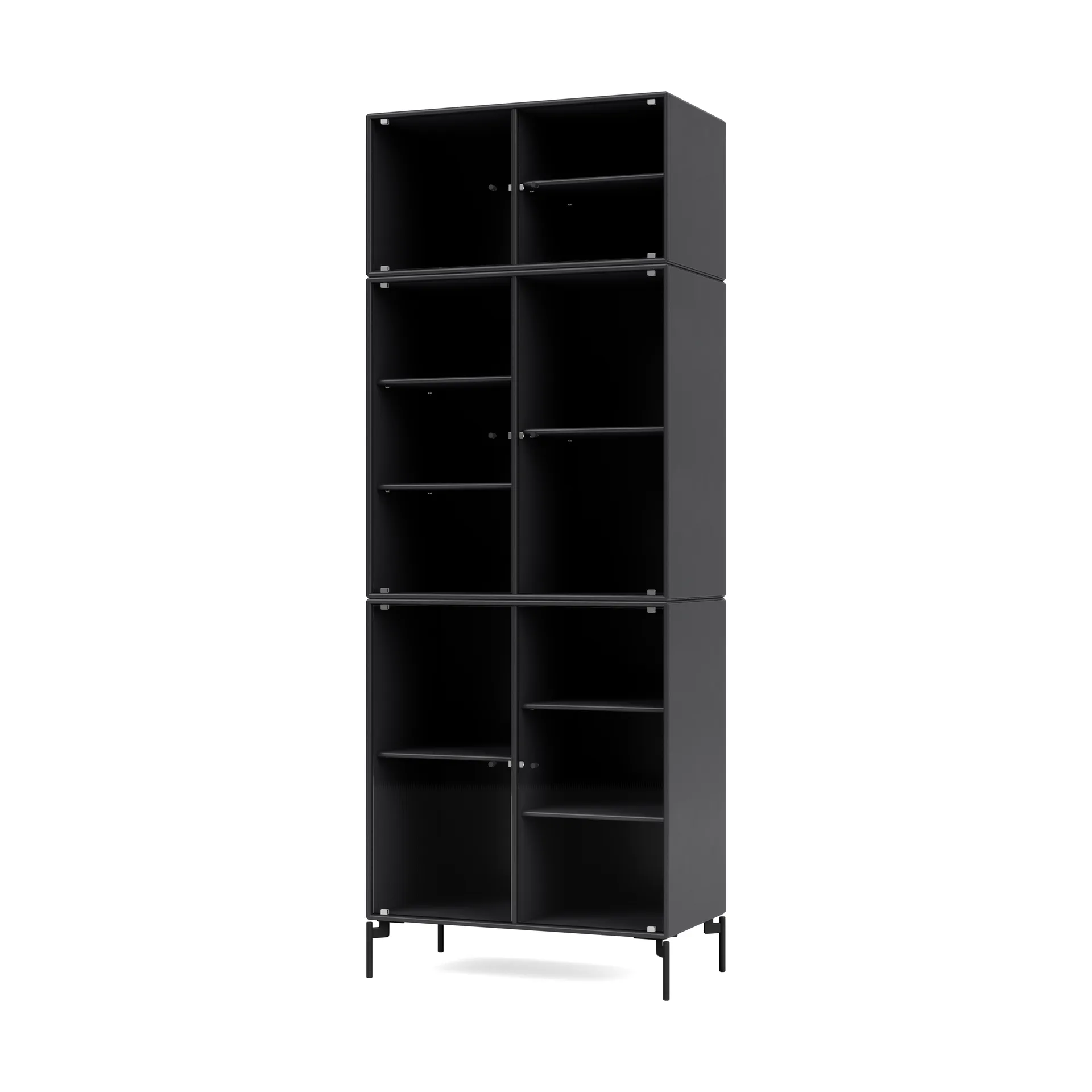 Ripple IV vitriinikaappi 69,6x187,2x38 cm, Anthracite-jalat black Montana