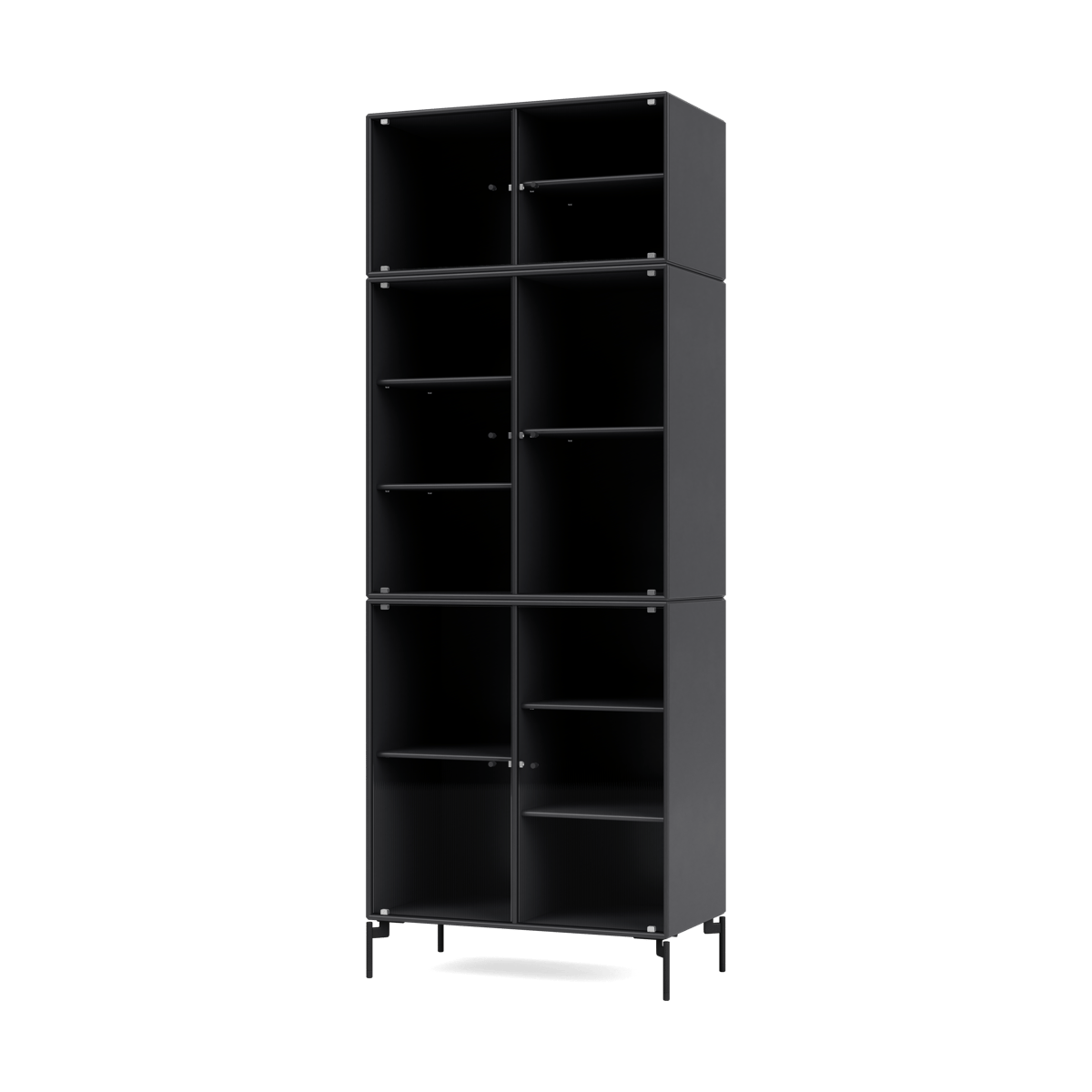 Montana Ripple IV vitriinikaappi 69,6x187,2x38 cm Anthracite-jalat black