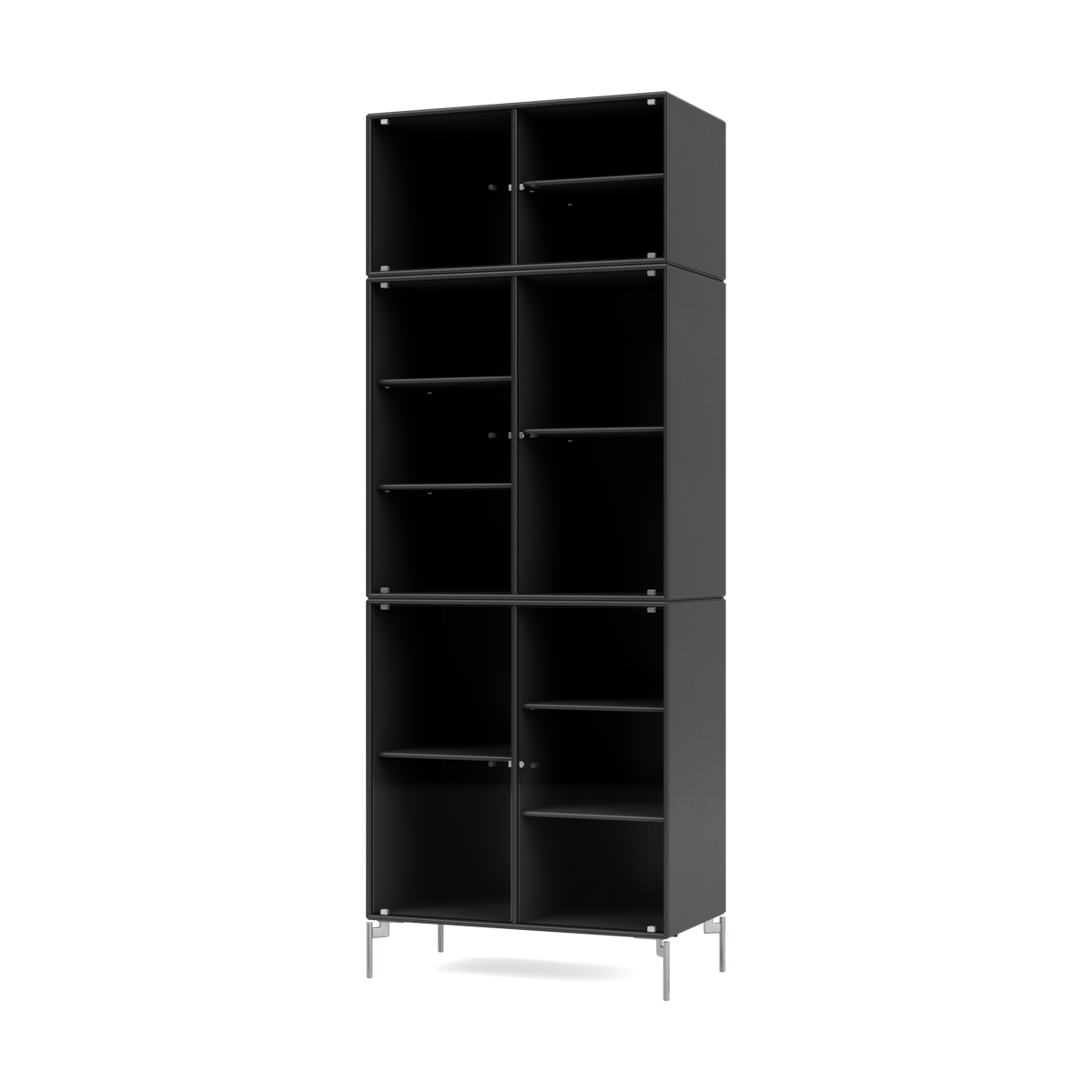 Montana Ripple IV vitriinikaappi 69,6x187,2x38 cm Anthracite-jalat chrome
