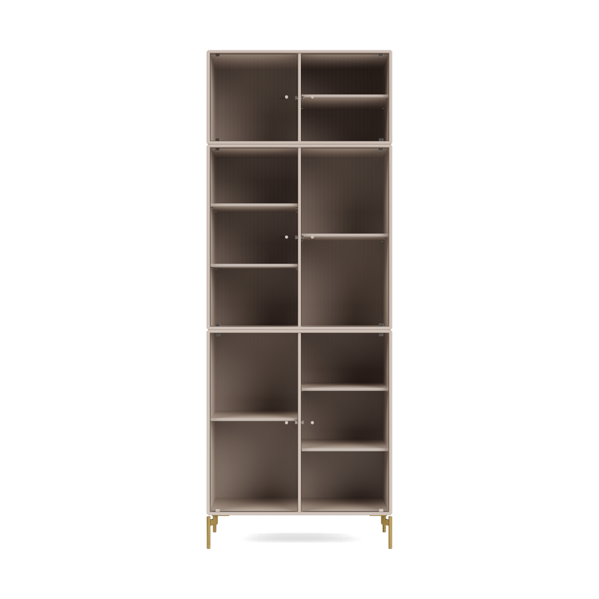 Montana Ripple IV vitriinikaappi 69,6x187,2x38 cm Clay-jalat brass