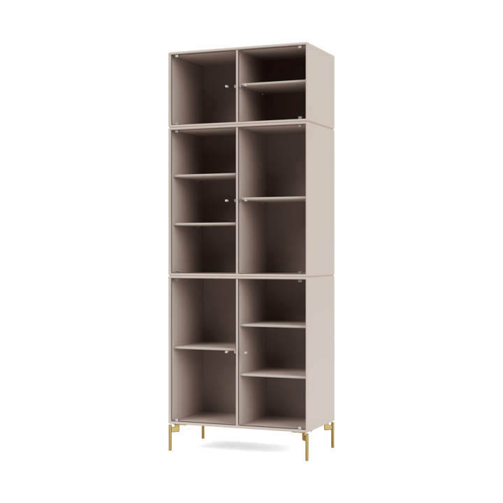 Ripple IV vitriinikaappi 69,6x187,2x38 cm, Clay-jalat brass Montana