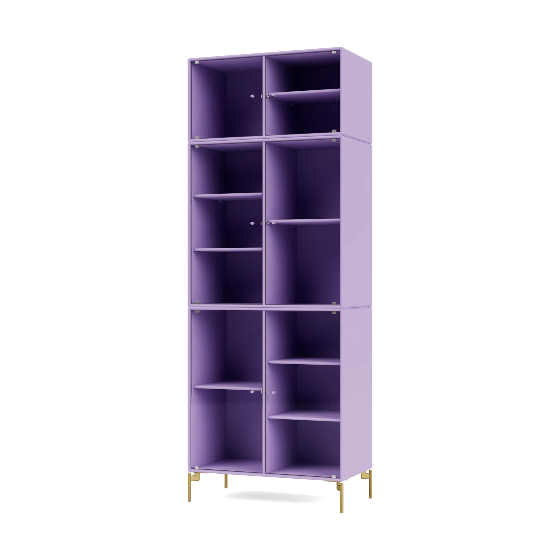 Ripple IV vitriinikaappi 69,6x187,2x38 cm, Iris-jalat brass Montana