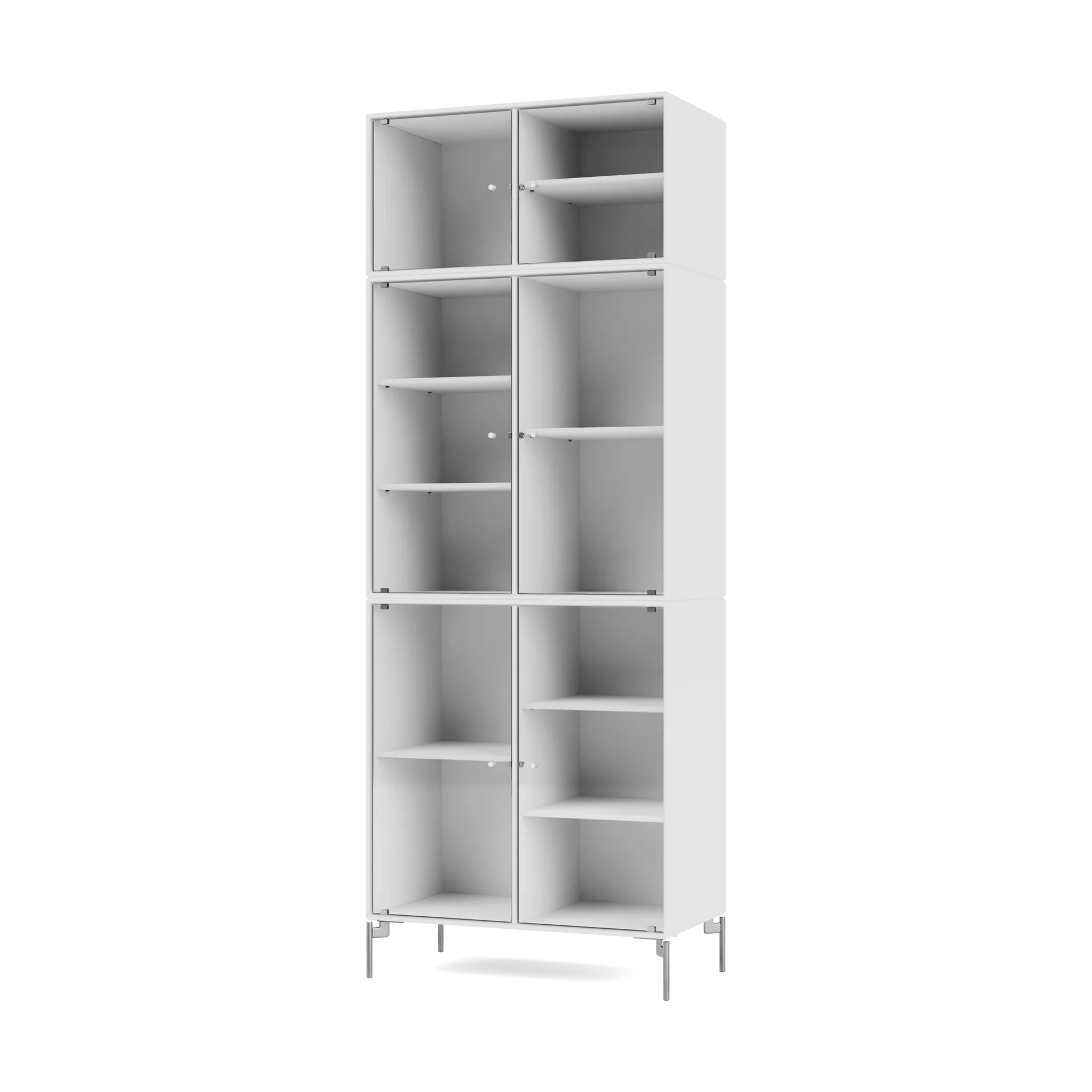 Ripple IV vitriinikaappi 69,6x187,2x38 cm, NewWhite-jalat chrome Montana