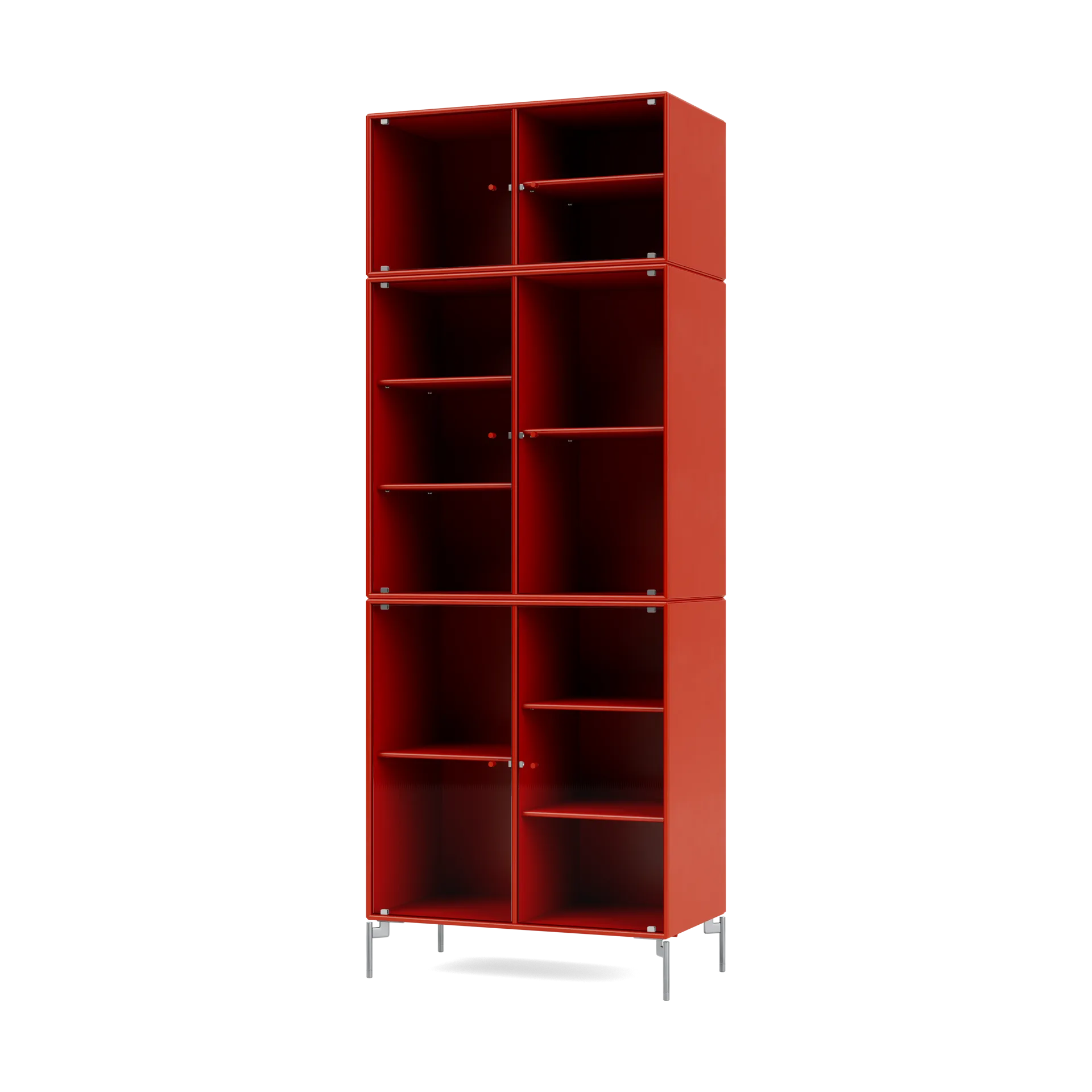 Ripple IV vitriinikaappi 69,6x187,2x38 cm, Rosehip-jalat chrome Montana