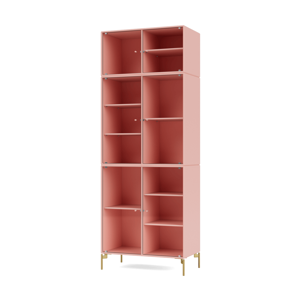 Montana Ripple IV vitriinikaappi 69,6x187,2x38 cm Ruby-jalat brass
