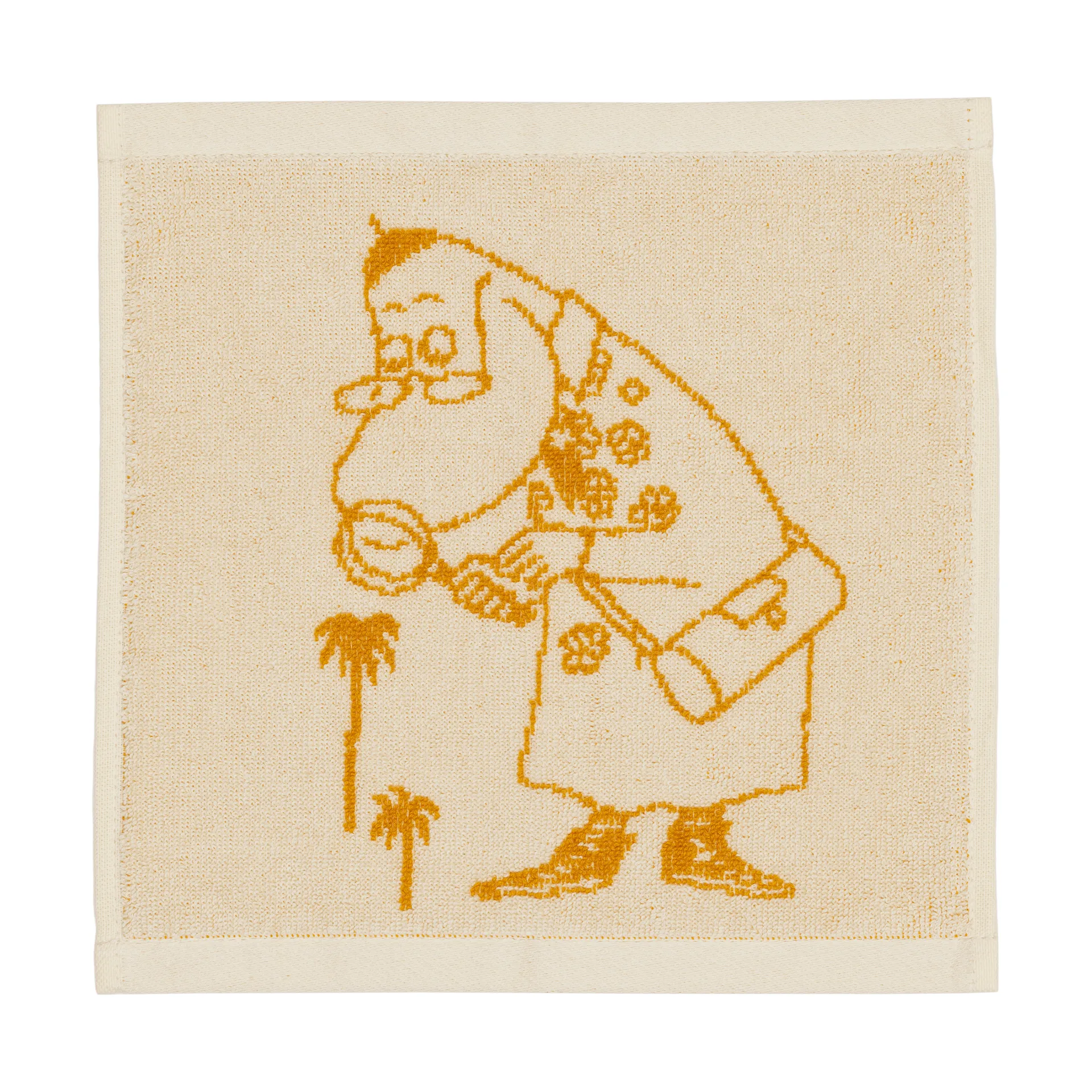 Muumi käsipyyhe 25x25 cm, Hemuli, okra Moomin Arabia