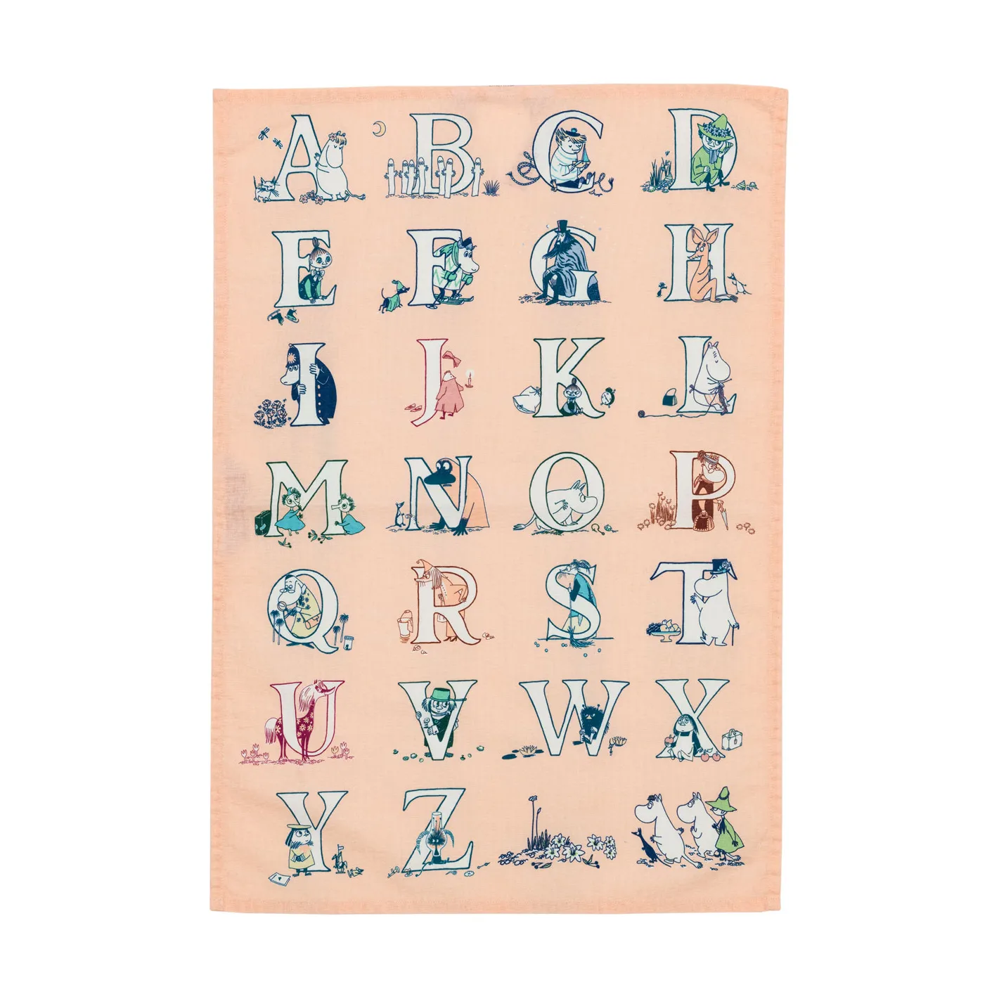 Muumi keittiöpyyhe 50x70 cm 2-pack, Aakkoset Moomin Arabia