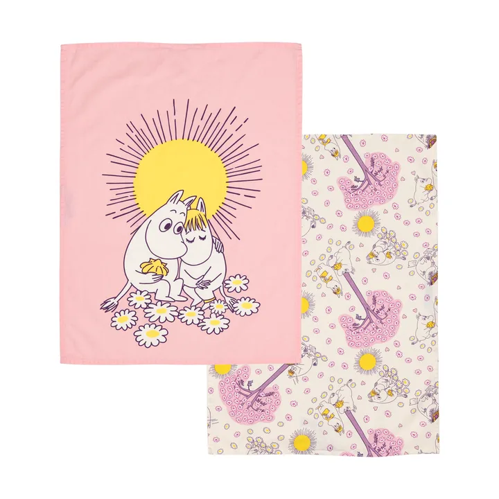 Muumi keittiöpyyhe 50x70 cm 2-pack - Rakastuneet - Moomin Arabia