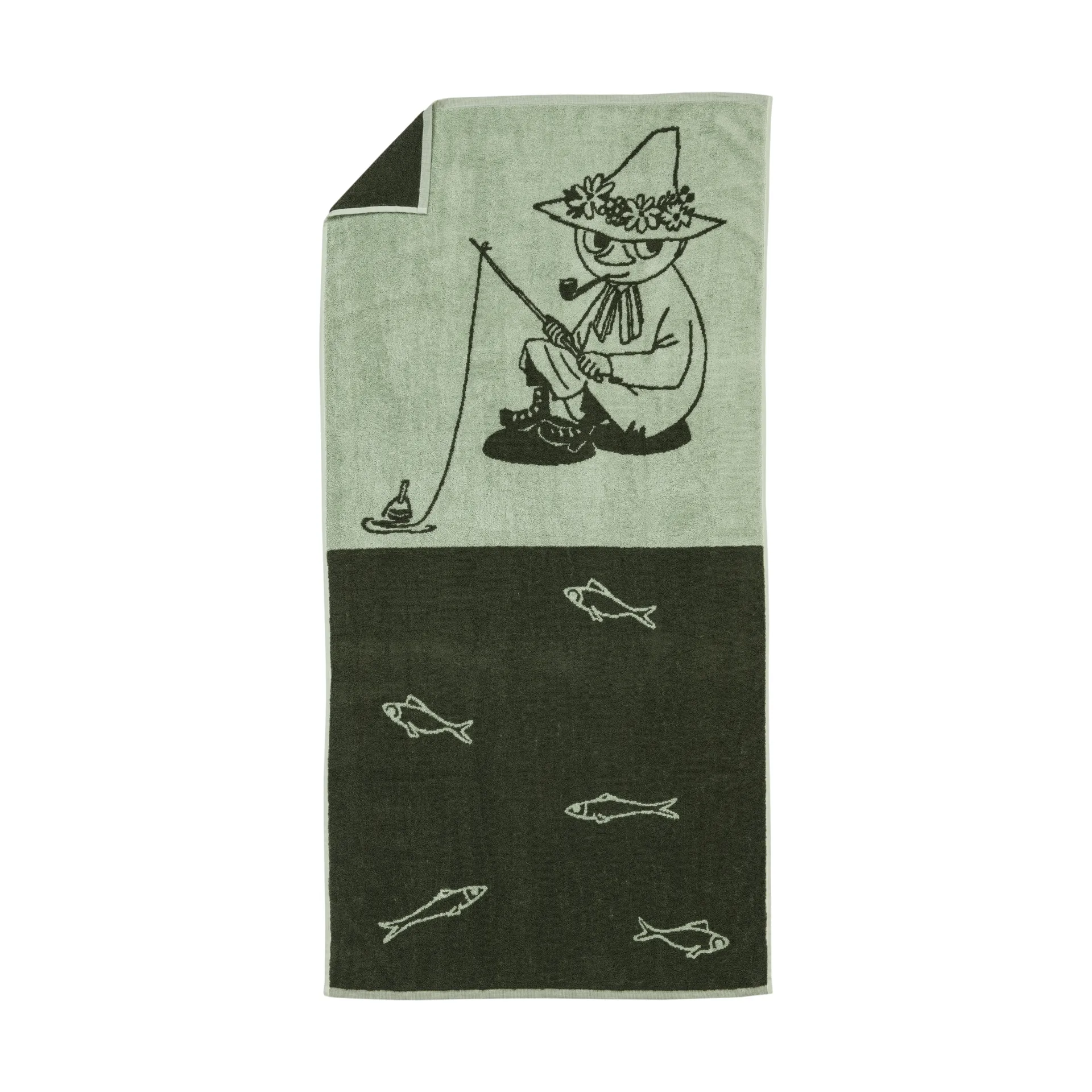 Muumi kylpypyyhe 70 x 140 cm, Nuuskamuikkunen vihreä Moomin Arabia