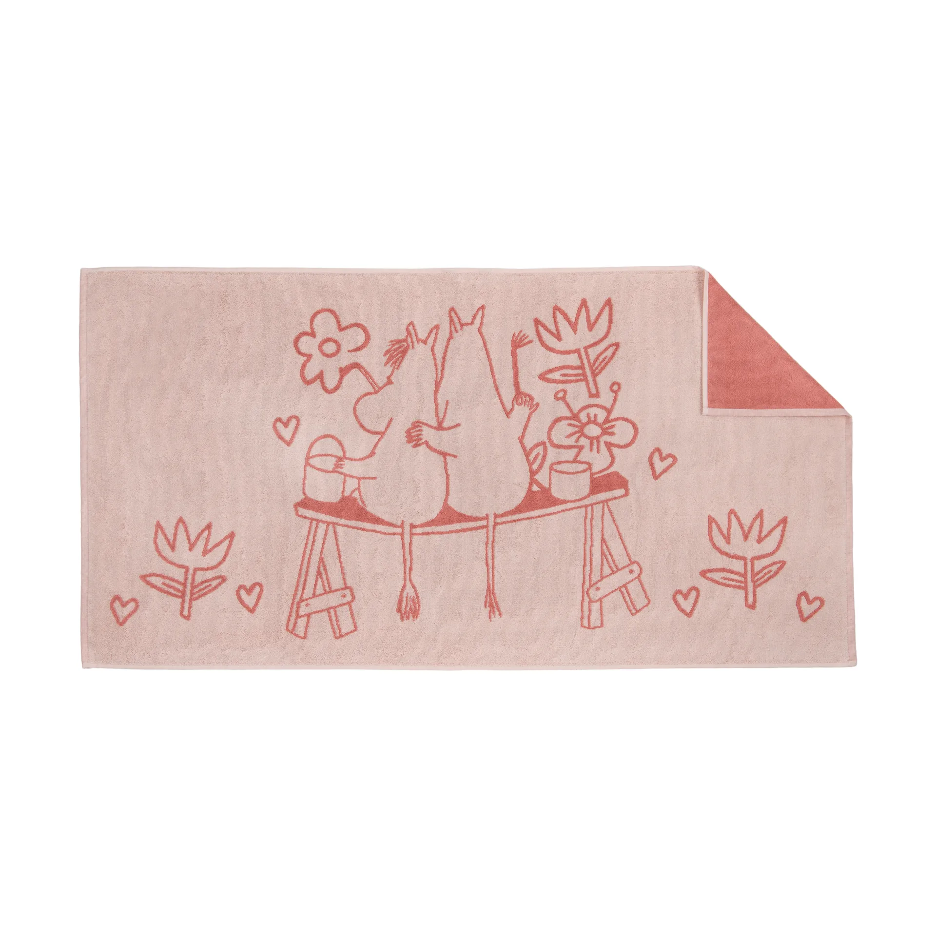 Muumi kylpypyyhe 70 x 140 cm, Rakkaus pinkki Moomin Arabia