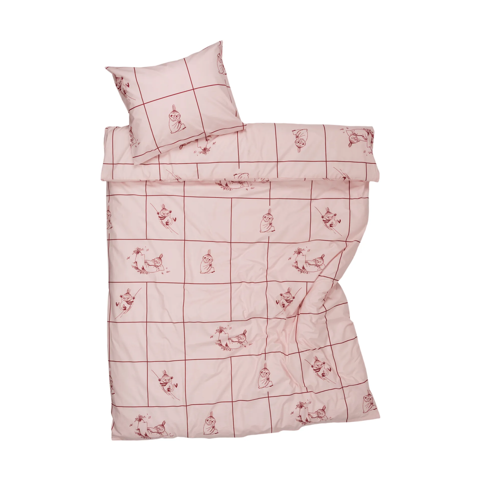 Muumi pussilakanasetti 150 x 210 cm, Pikku Myyn ruudullinen Moomin Arabia