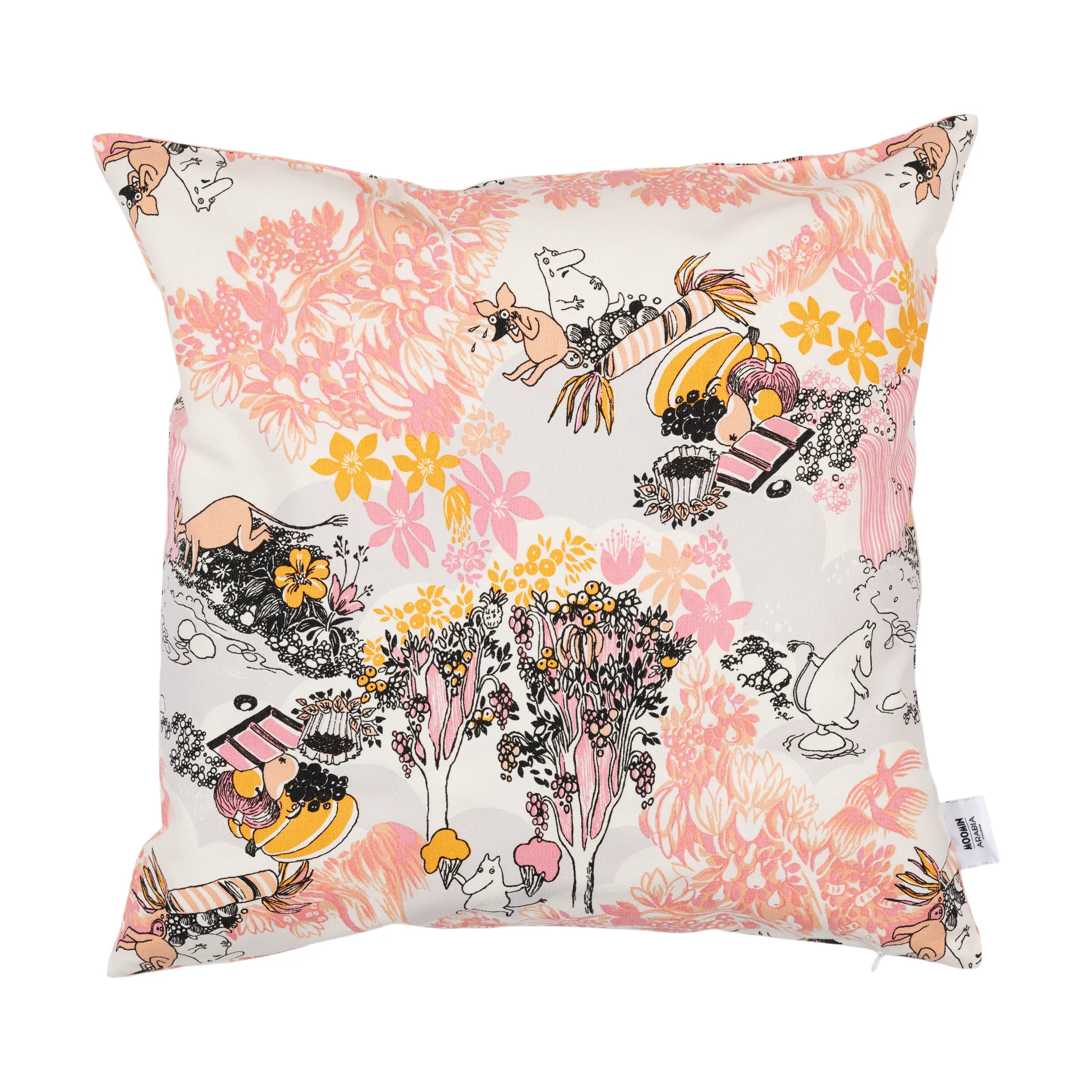 Muumimainen tyynynpäällinen 50x50 cm, Vaaleanpunainen Moomin Arabia