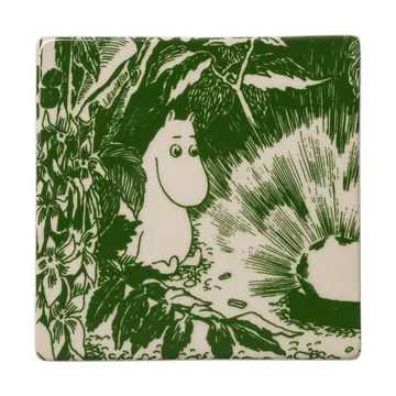 Mystiikan metsä Muumi lasinalunen - Vihreä, 10x10 cm, 2-pack - Moomin Arabia