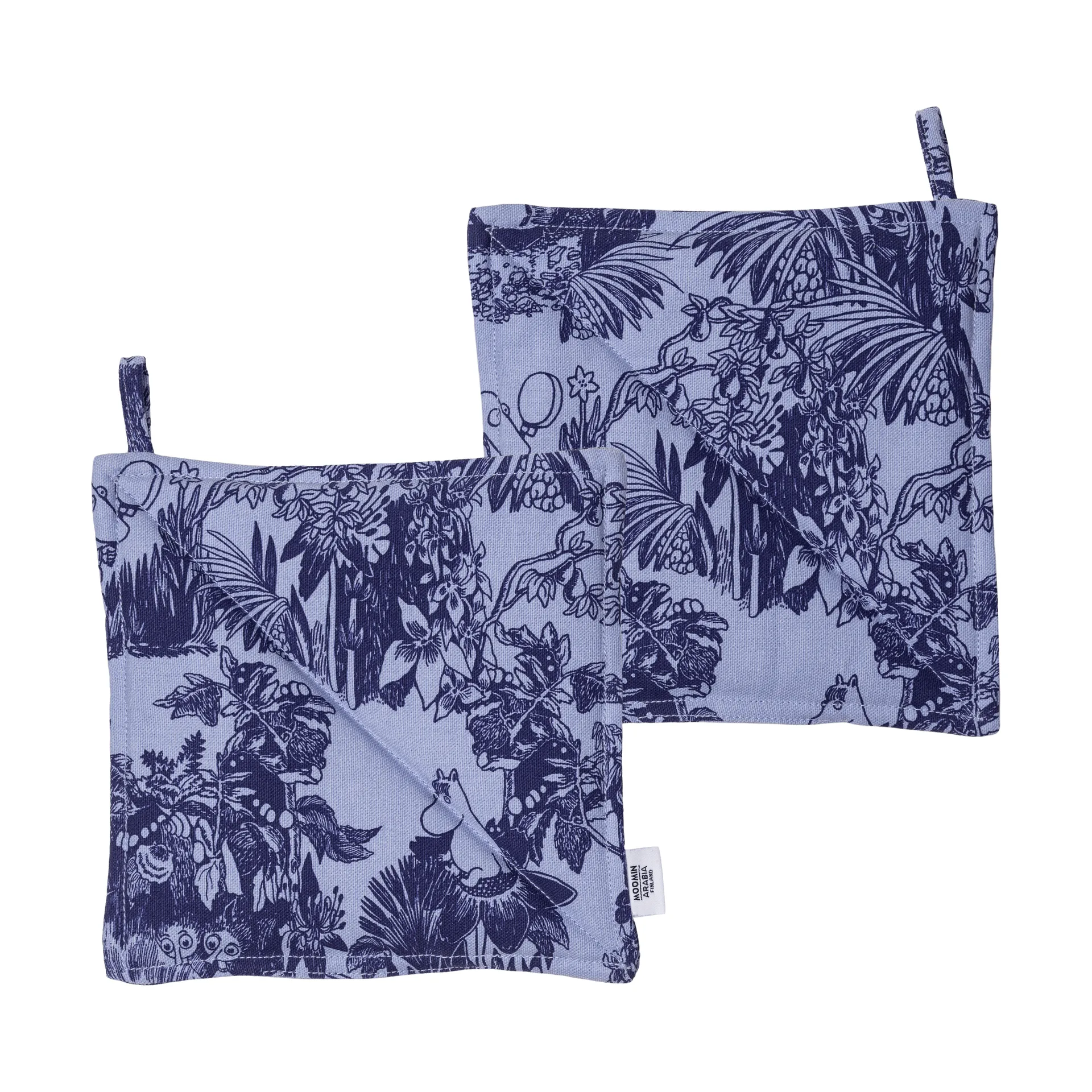 Mystiikan metsä Muumi patalappuset, Sininen, 22x22 cm, 2-pack Moomin Arabia