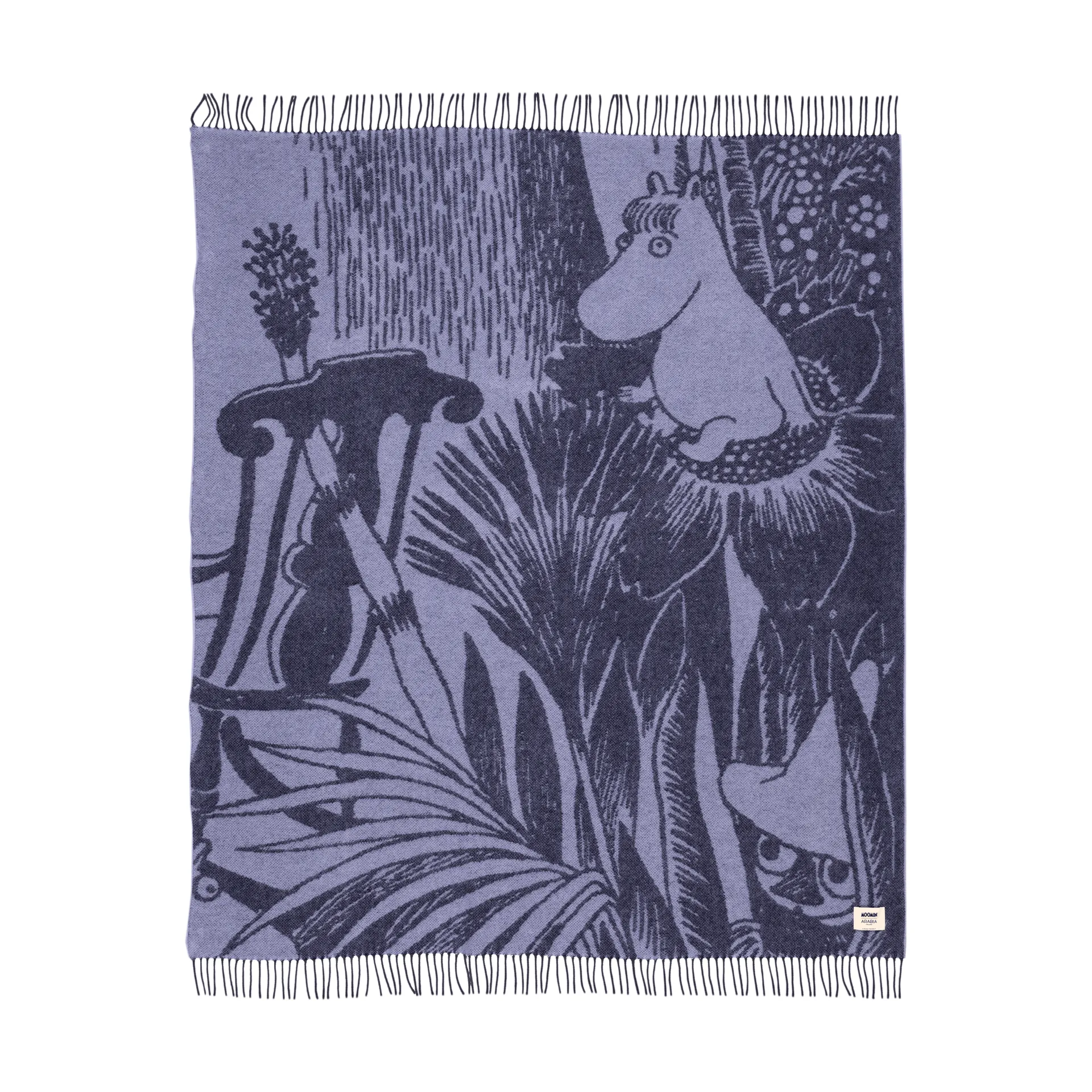 Mystiikan metsä Muumi villahuopa, Sininen, 130x170 cm Moomin Arabia