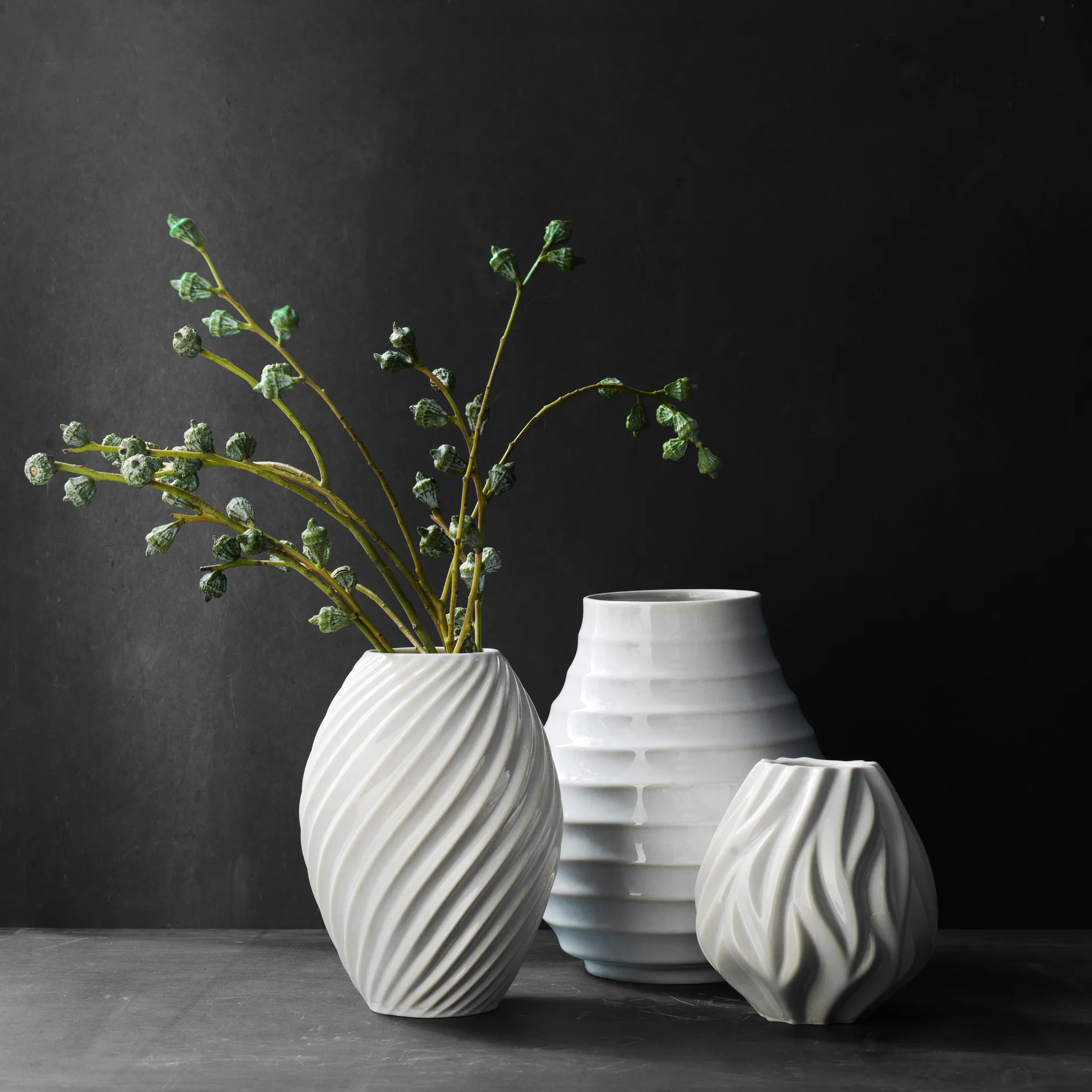 Morsø River -maljakko, 26 cm, Valkoinen Morsø