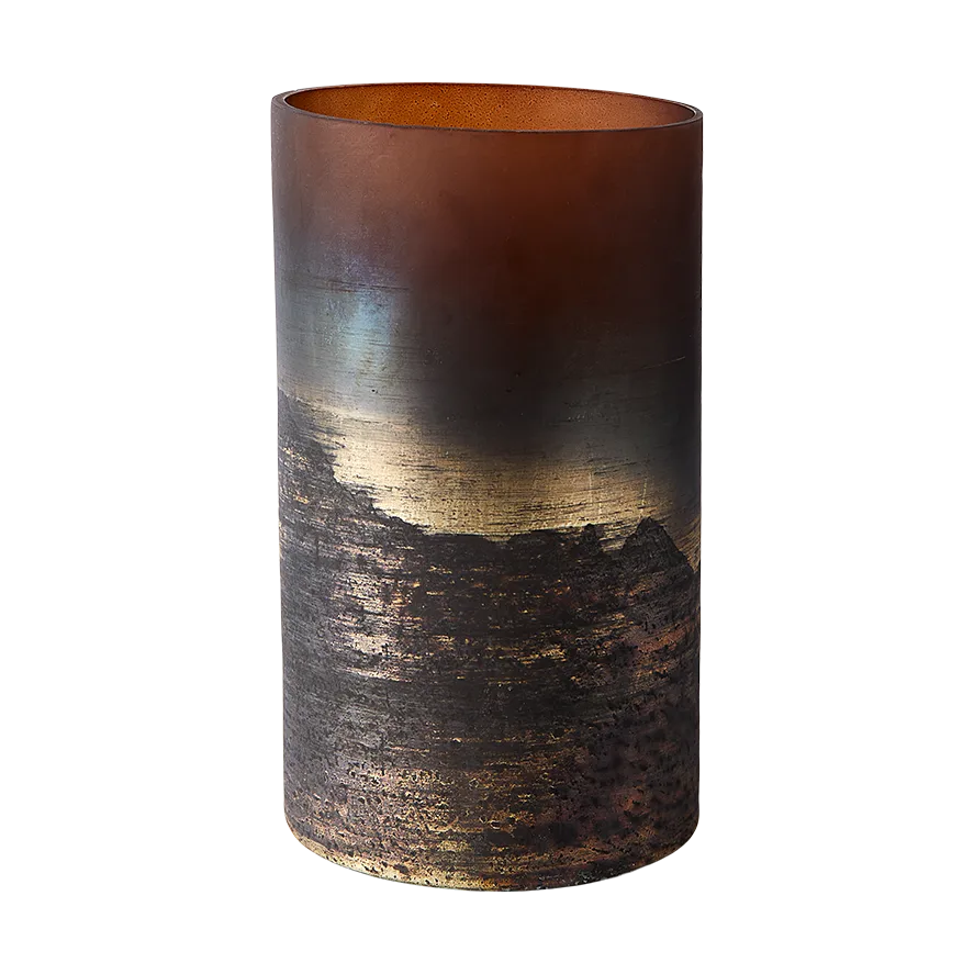 Lana maljakko Ø14x25 cm, Brown-gold MUUBS