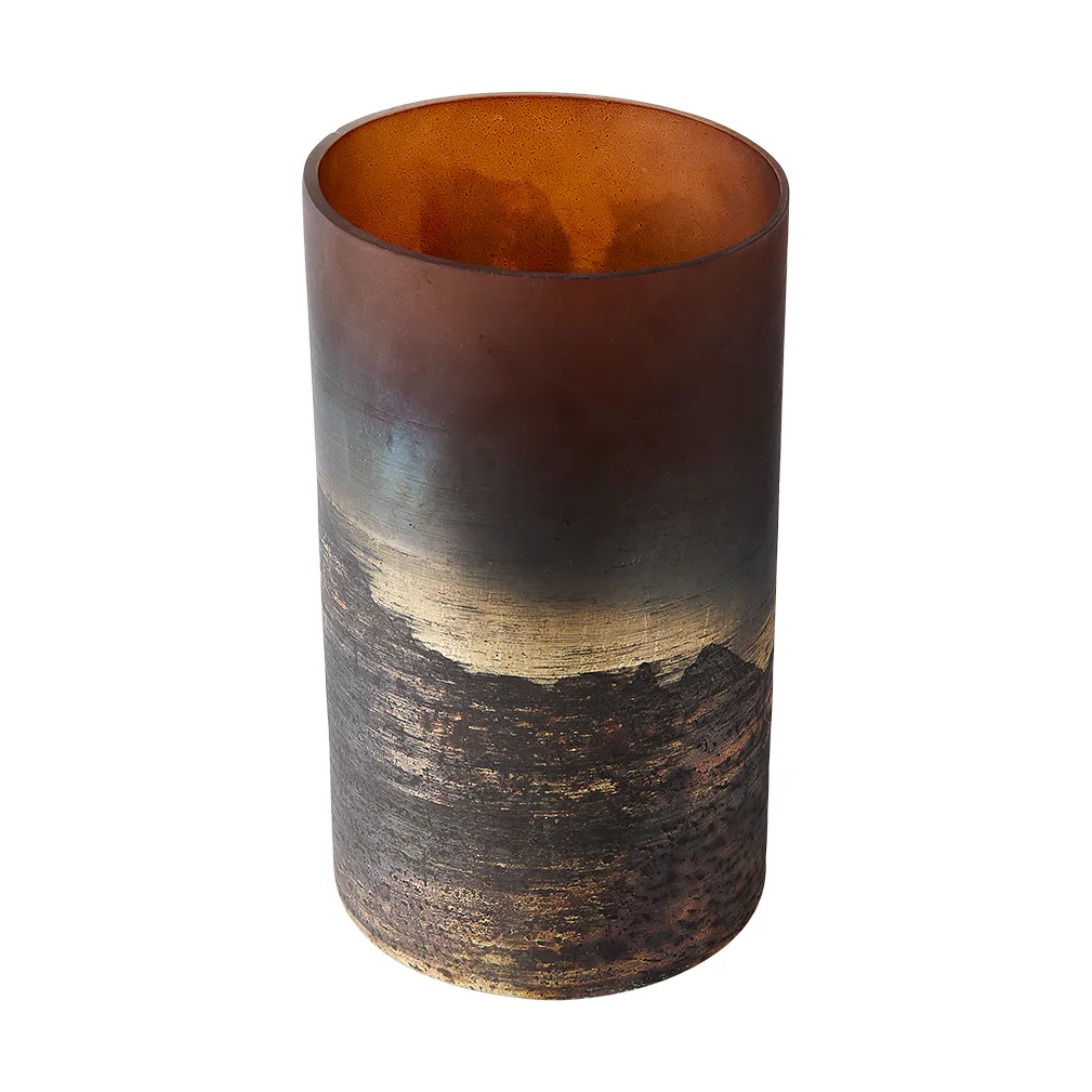 Lana maljakko Ø14x25 cm, Brown-gold MUUBS