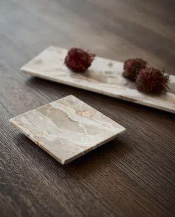 Valkoinen koristealusta - Simpukan kuori, 12×12 cm - MUUBS