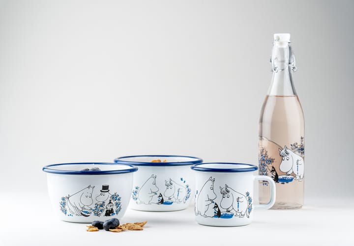 Blueberries emalikulho 60 cl, Valkoinen Muurla